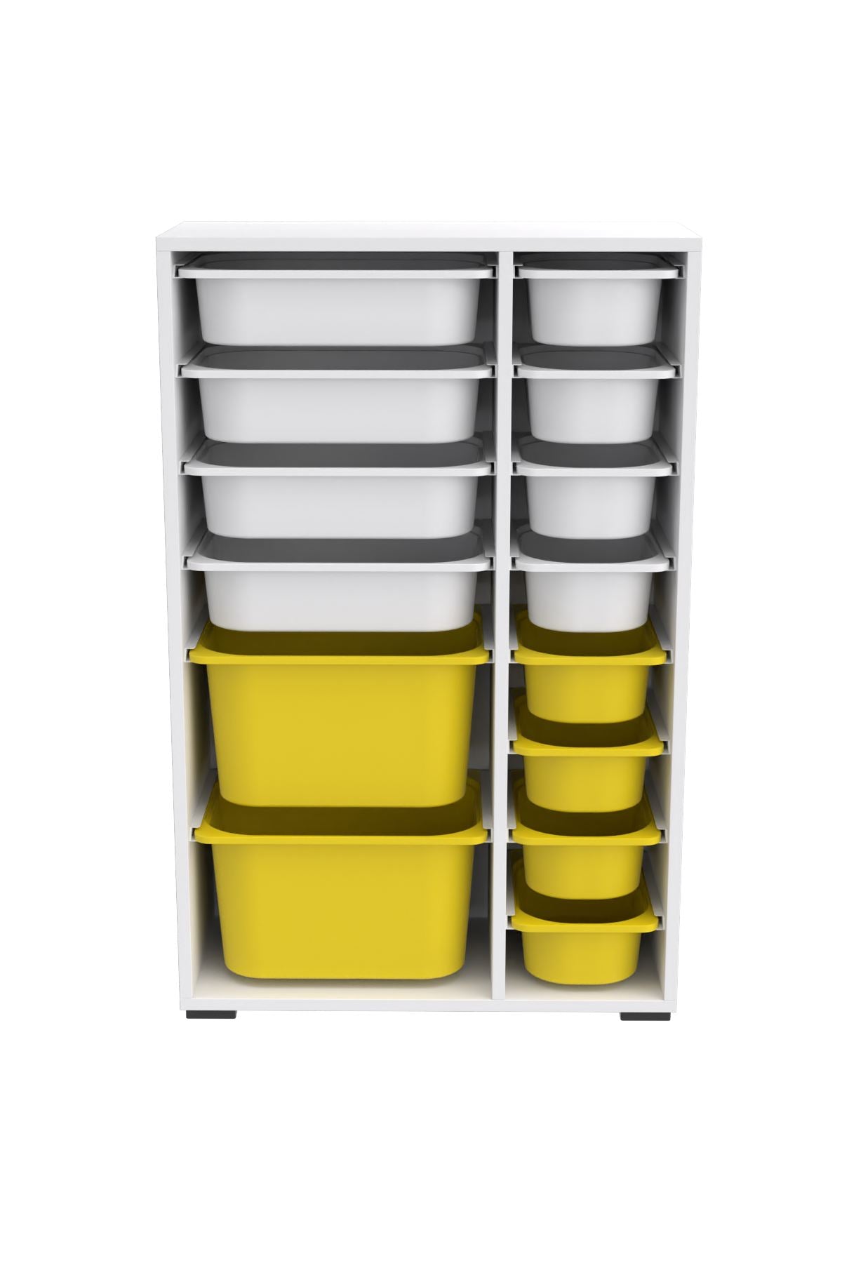 Armário Multiuso – 69,5 cm x 109 cm x 30 cm – Branco e Amarelo – MDF revestido de melamina