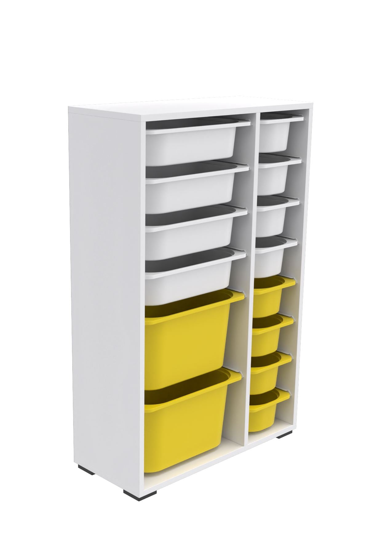 Armário Multiuso – 69,5 cm x 109 cm x 30 cm – Branco e Amarelo – MDF revestido de melamina