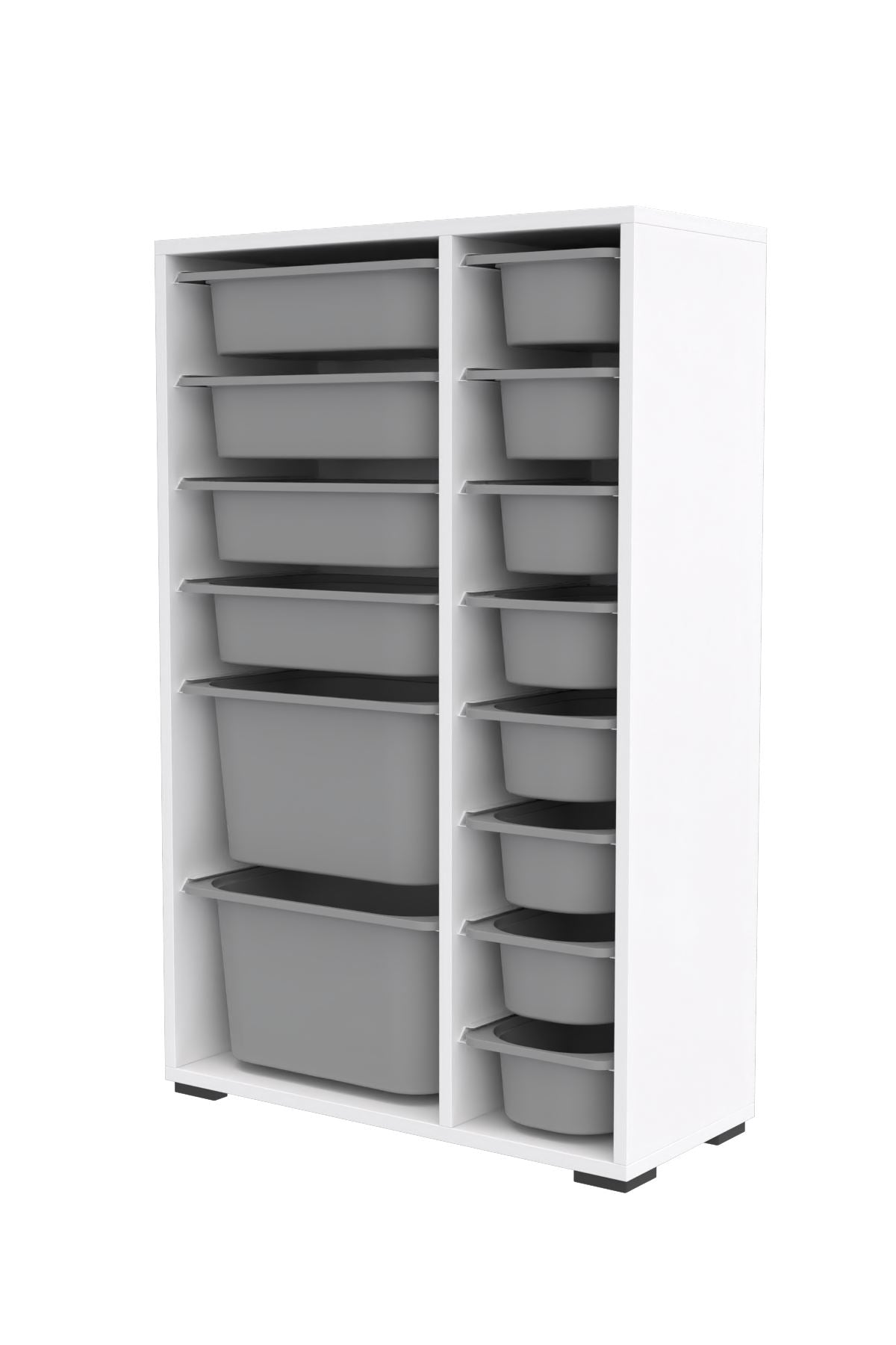 Armário Multiuso – 69,5cm x 109cm x 30cm – Branco e Cinza – MDF Revestido de Melamina