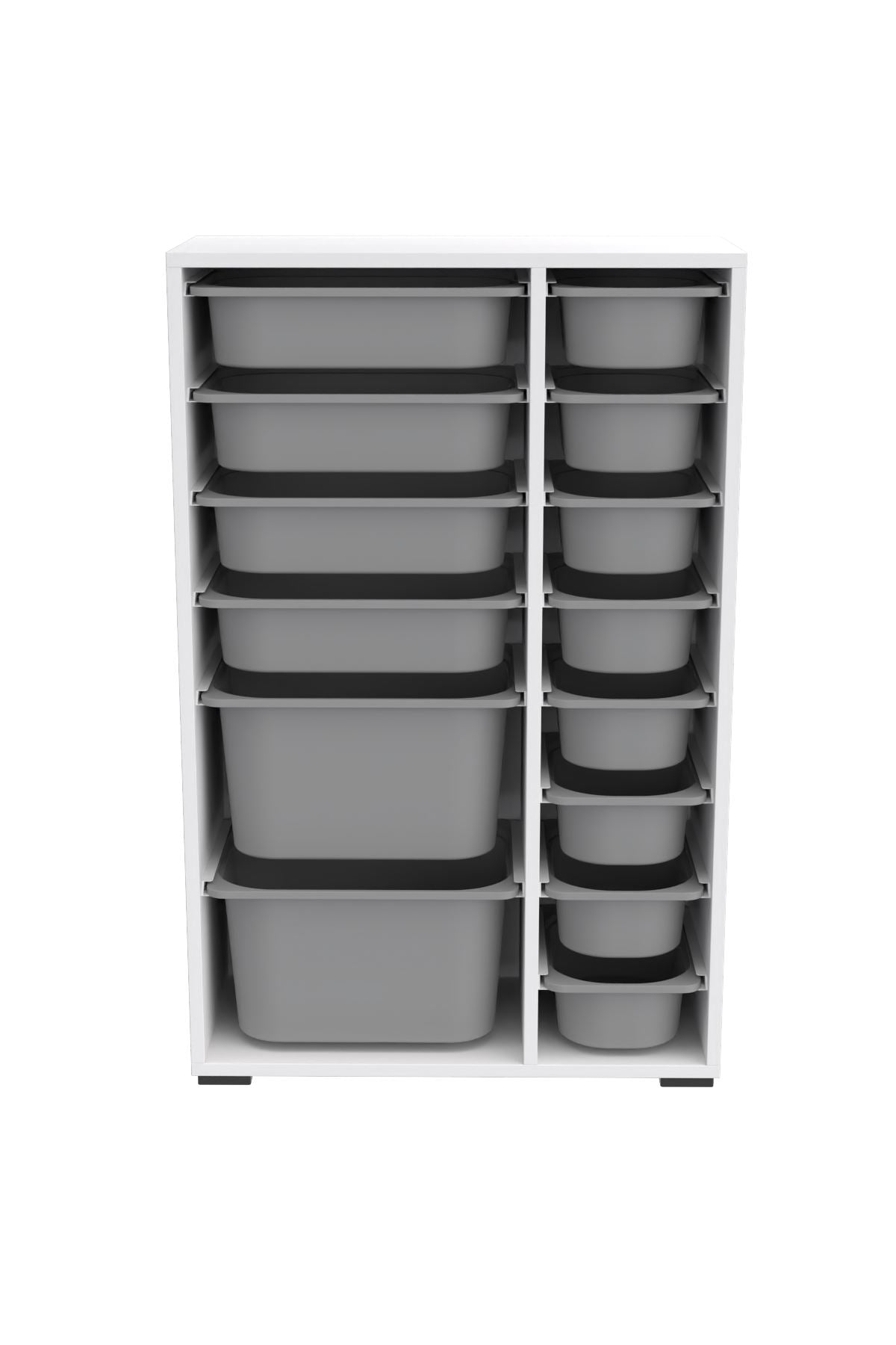 Armário Multiuso – 69,5cm x 109cm x 30cm – Branco e Cinza – MDF Revestido de Melamina