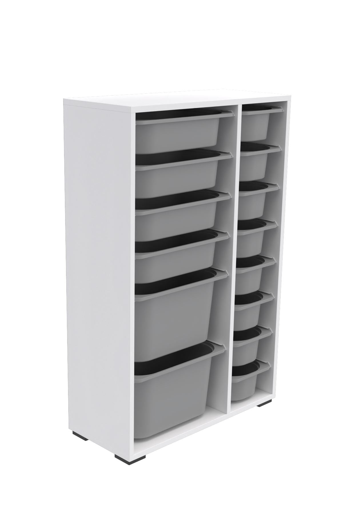 Armário Multiuso – 69,5cm x 109cm x 30cm – Branco e Cinza – MDF Revestido de Melamina