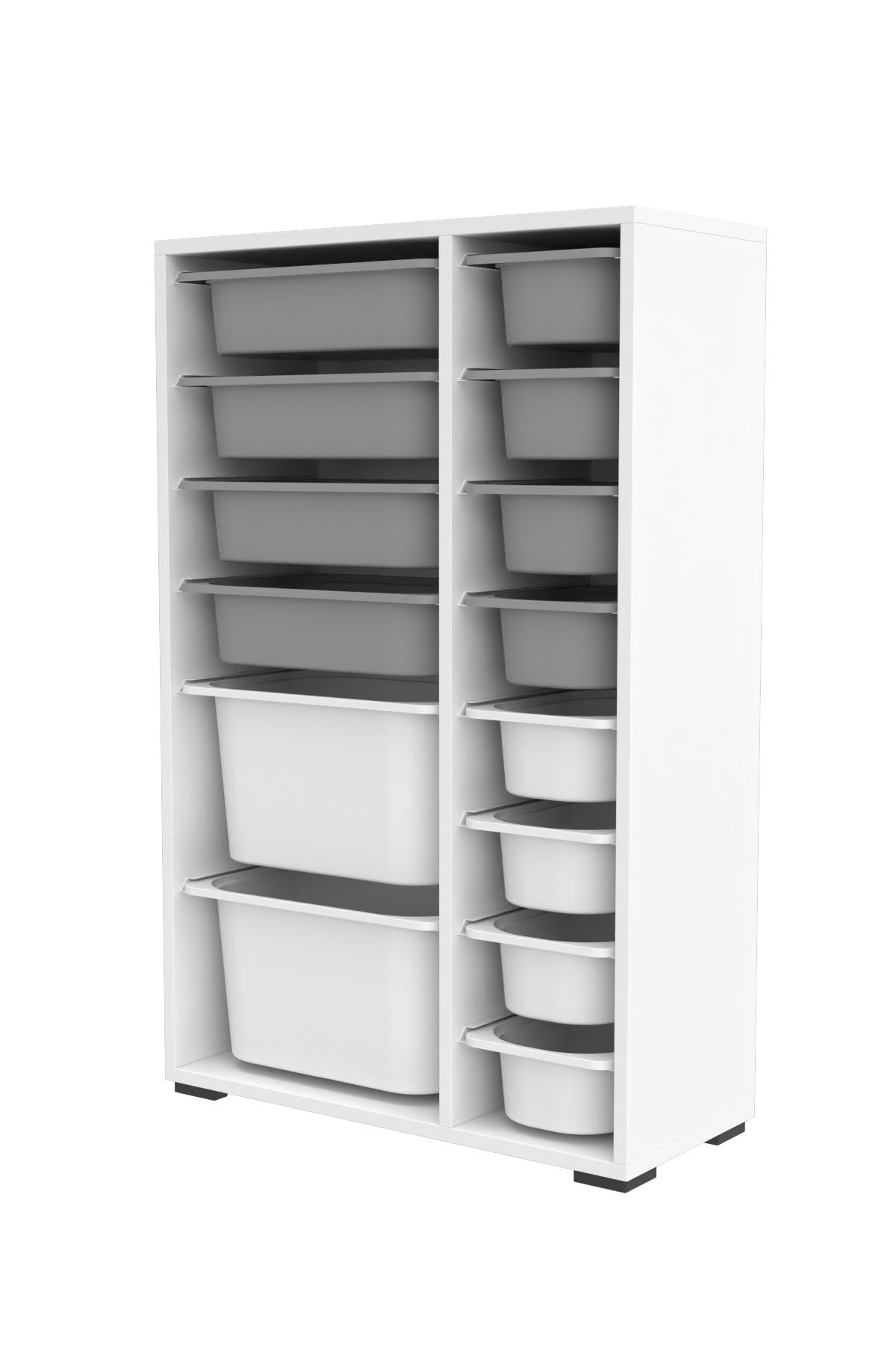 Armário Multiuso – 69,5cm x 109cm x 30cm – Branco e Cinza – MDF