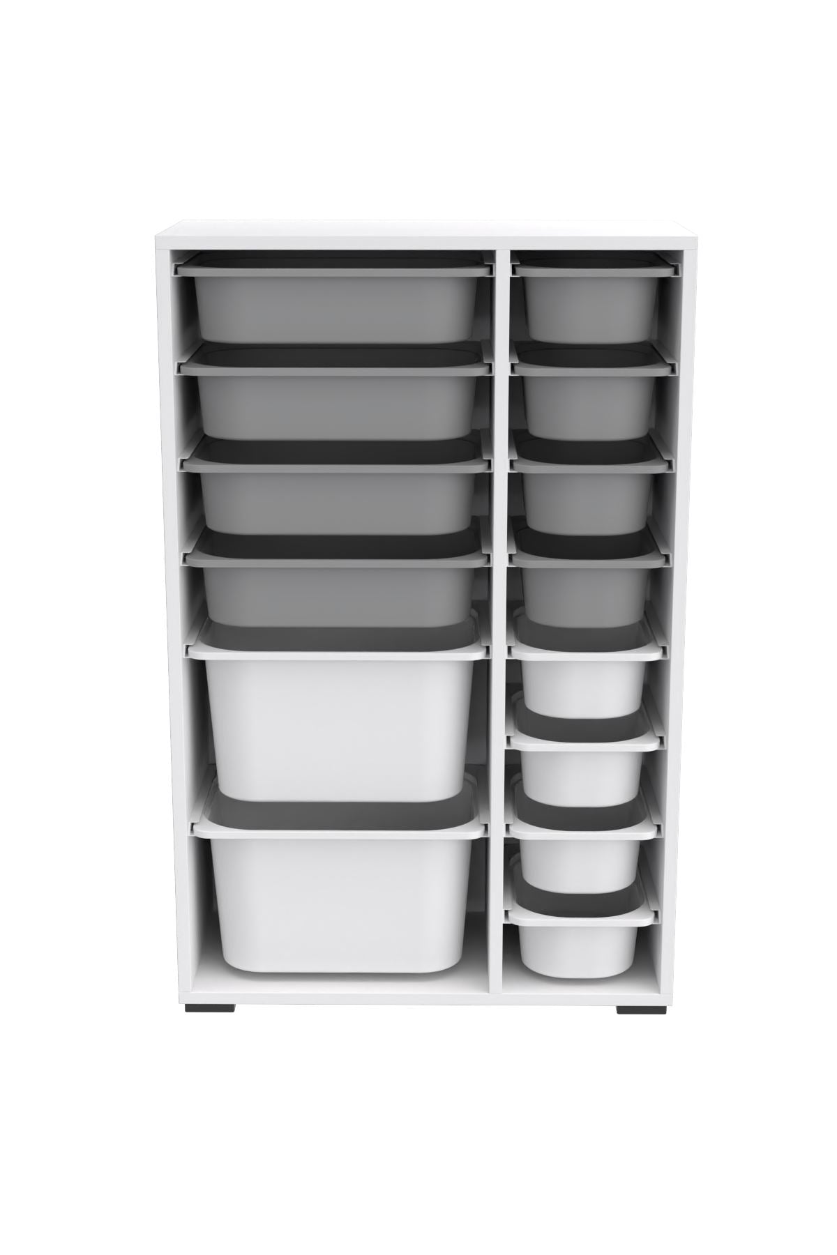 Armário Multiuso – 69,5cm x 109cm x 30cm – Branco e Cinza – MDF