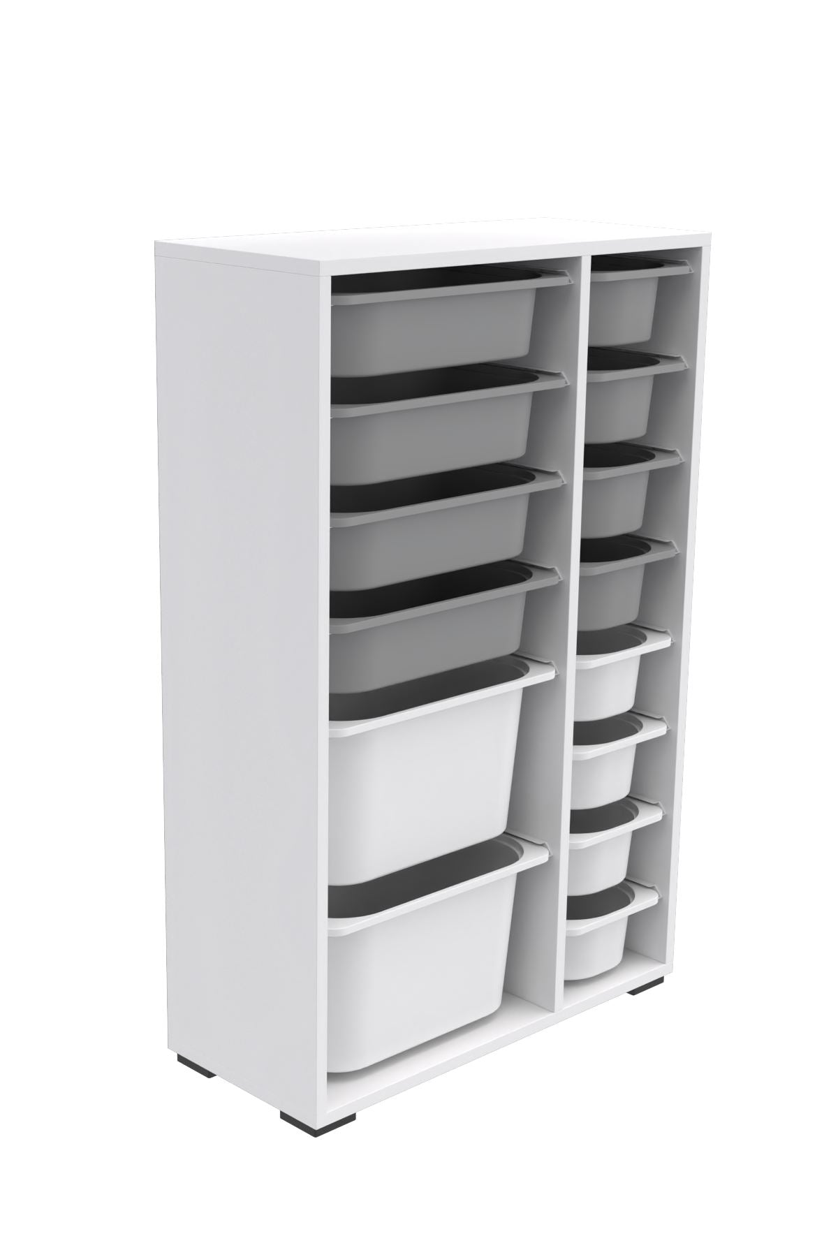 Armário Multiuso – 69,5cm x 109cm x 30cm – Branco e Cinza – MDF