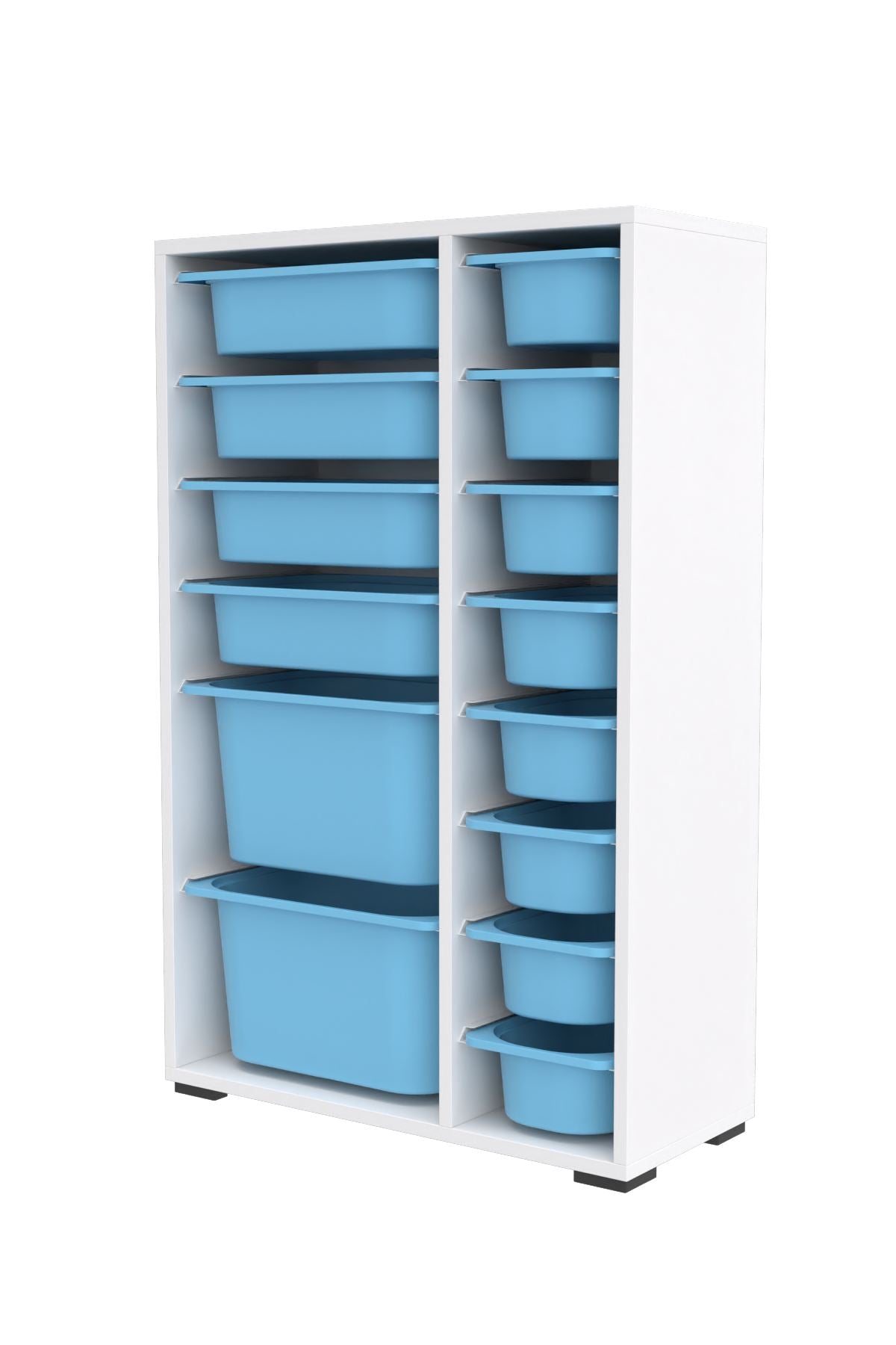 Armário Multiuso – 69,5cm x 109cm x 30cm – Branco e Azul – MDF