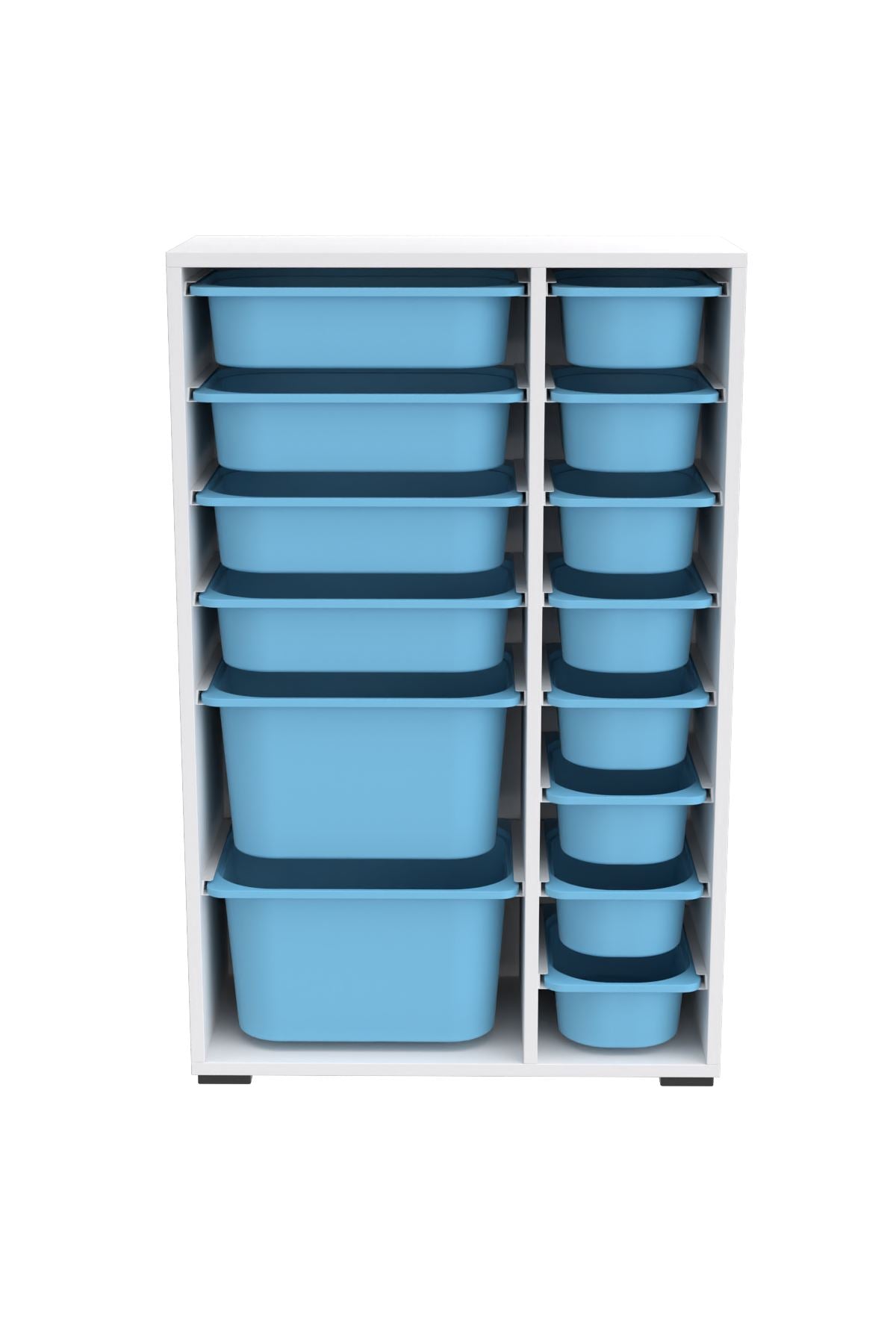 Armário Multiuso – 69,5cm x 109cm x 30cm – Branco e Azul – MDF