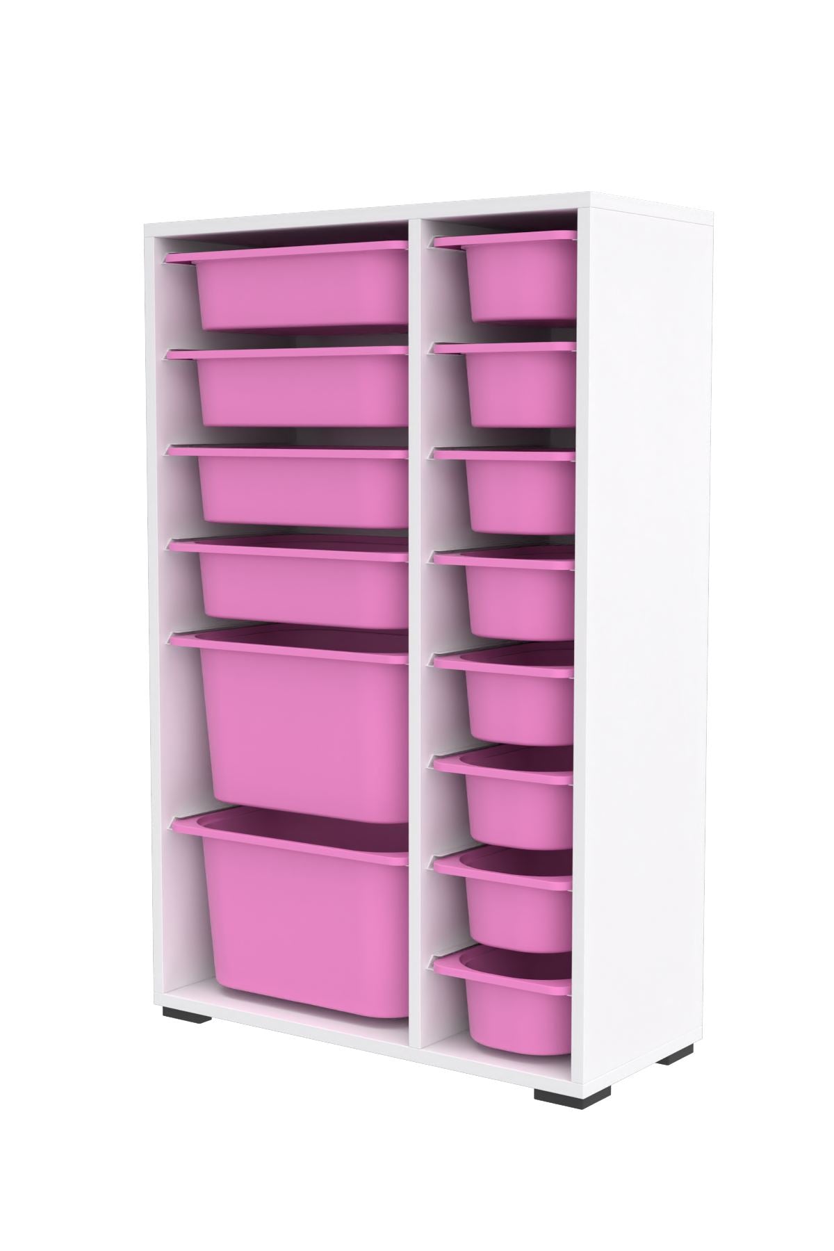 Armário multiuso – 69,5 cm largura, 109 cm altura, 30 cm profundidade – Branco e Rosa – MDF