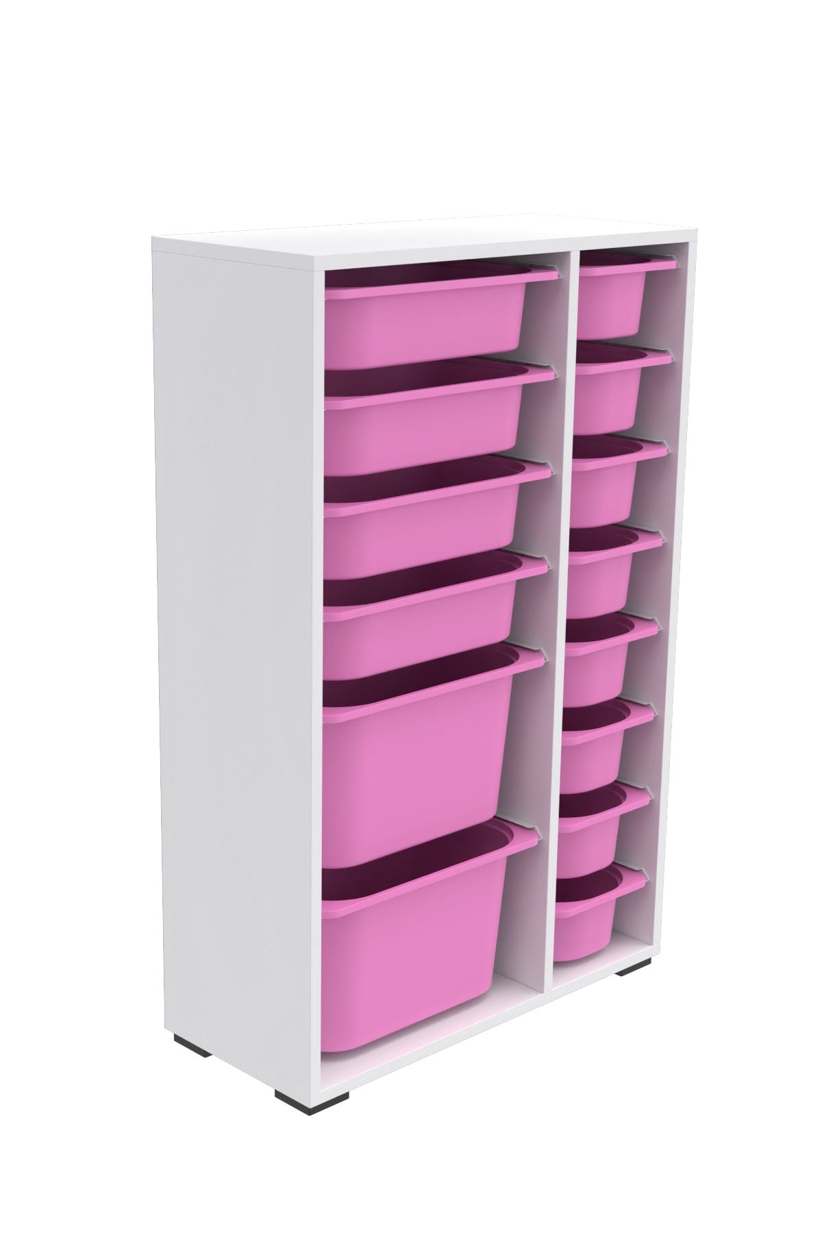 Armário multiuso – 69,5 cm largura, 109 cm altura, 30 cm profundidade – Branco e Rosa – MDF