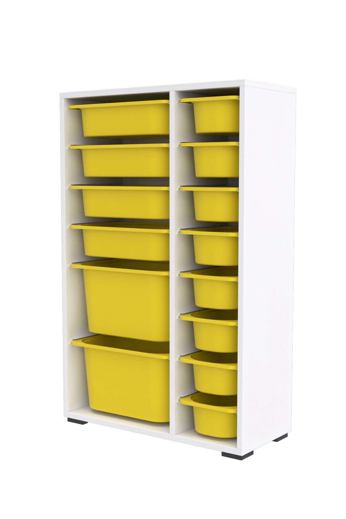 Armário Multiuso – 69,5cm x 109cm x 30cm – Branco e Amarelo – Painel de partículas