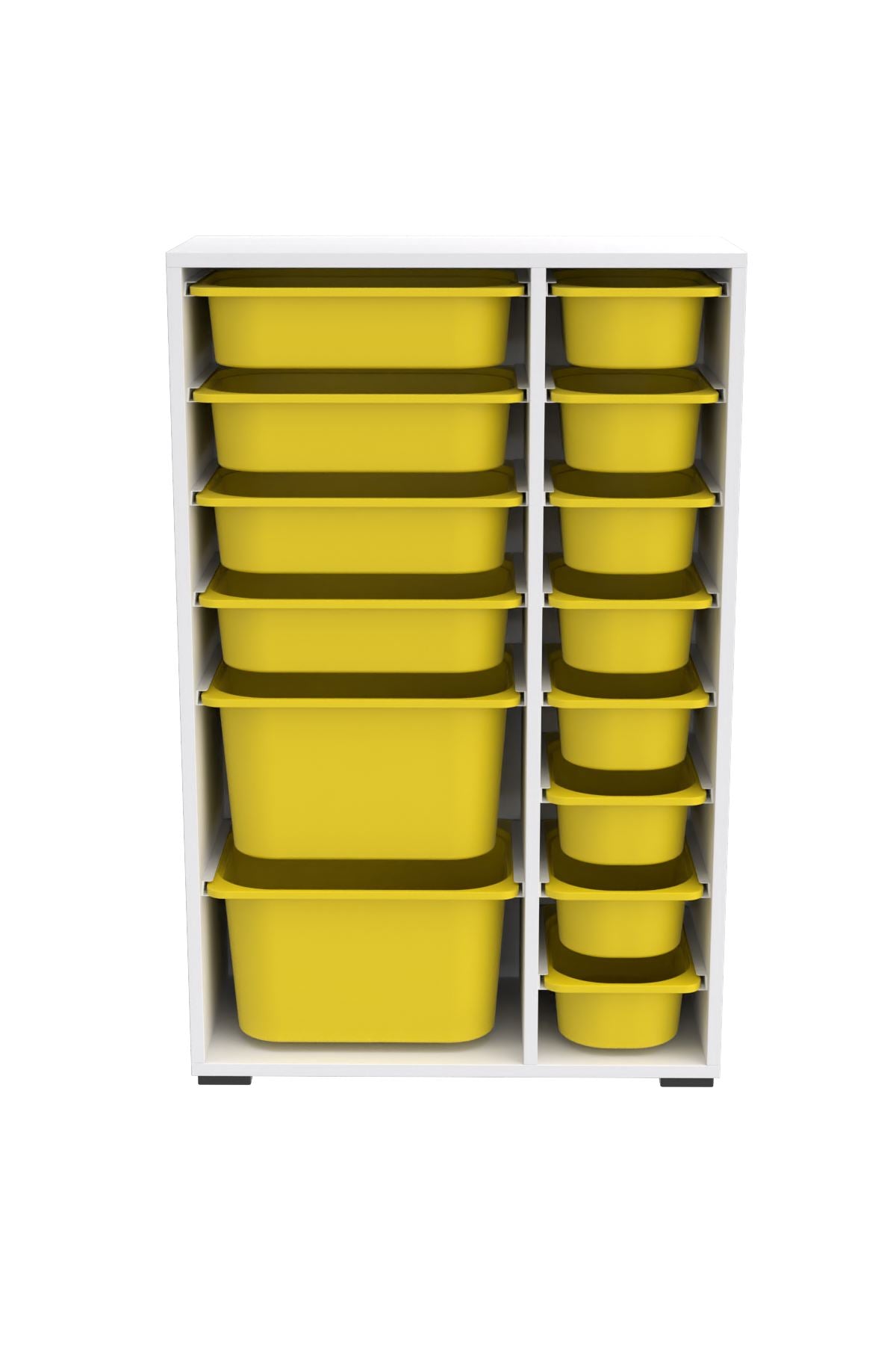 Armário Multiuso – 69,5cm x 109cm x 30cm – Branco e Amarelo – Painel de partículas