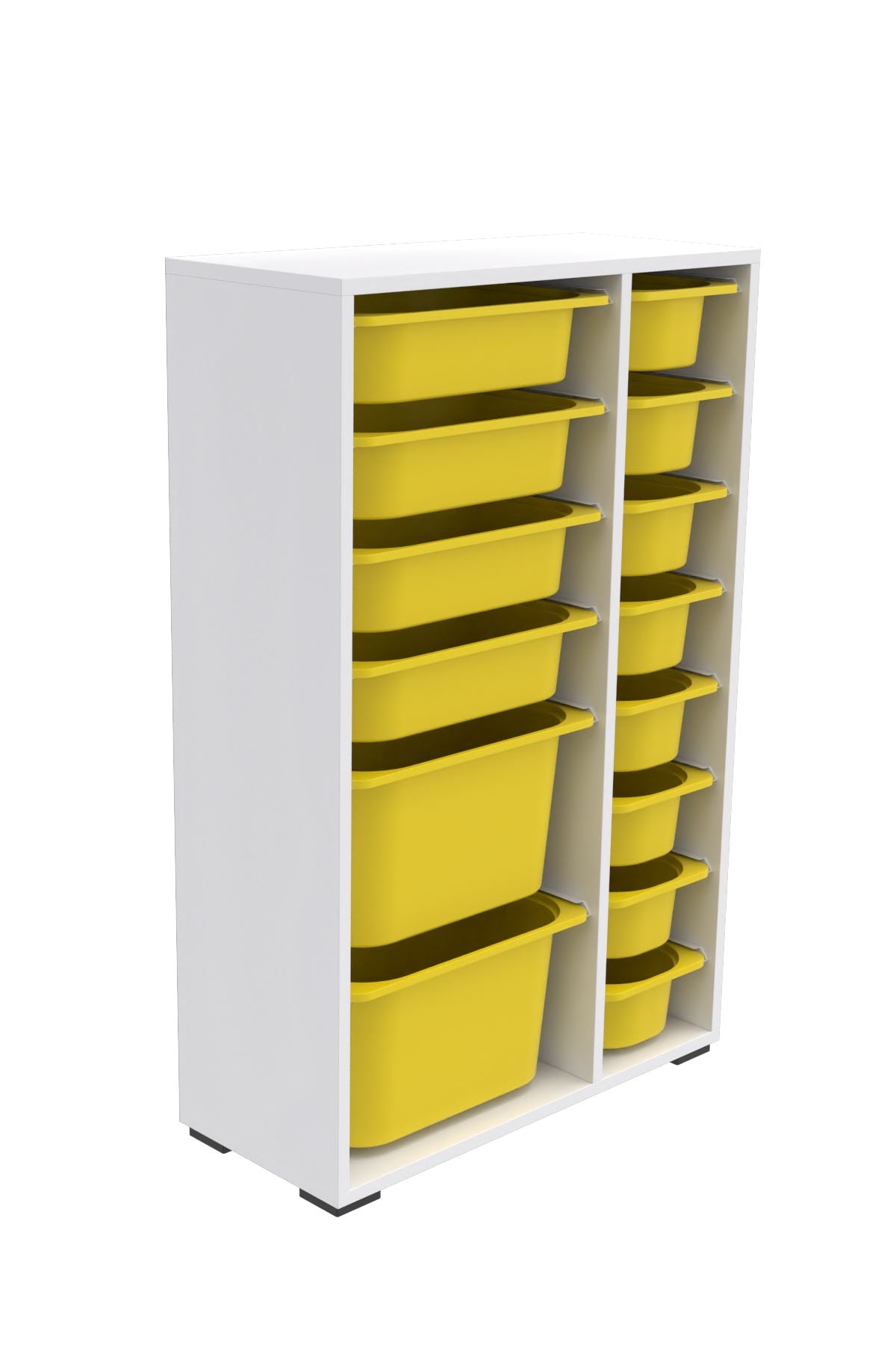 Armário Multiuso – 69,5cm x 109cm x 30cm – Branco e Amarelo – Painel de partículas