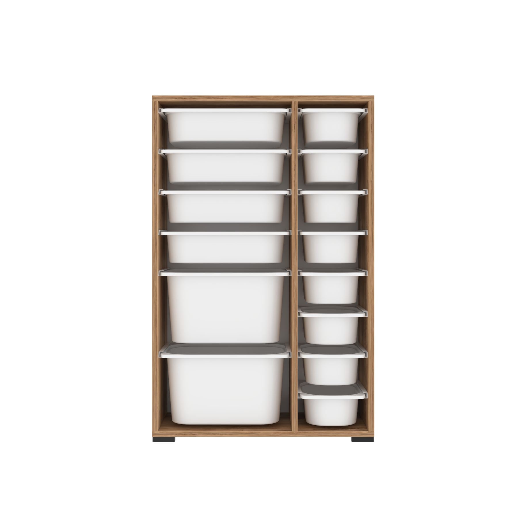 Armário Multiuso – 69,5cm x 109cm x 30cm – Nogueira e Branca – MDF