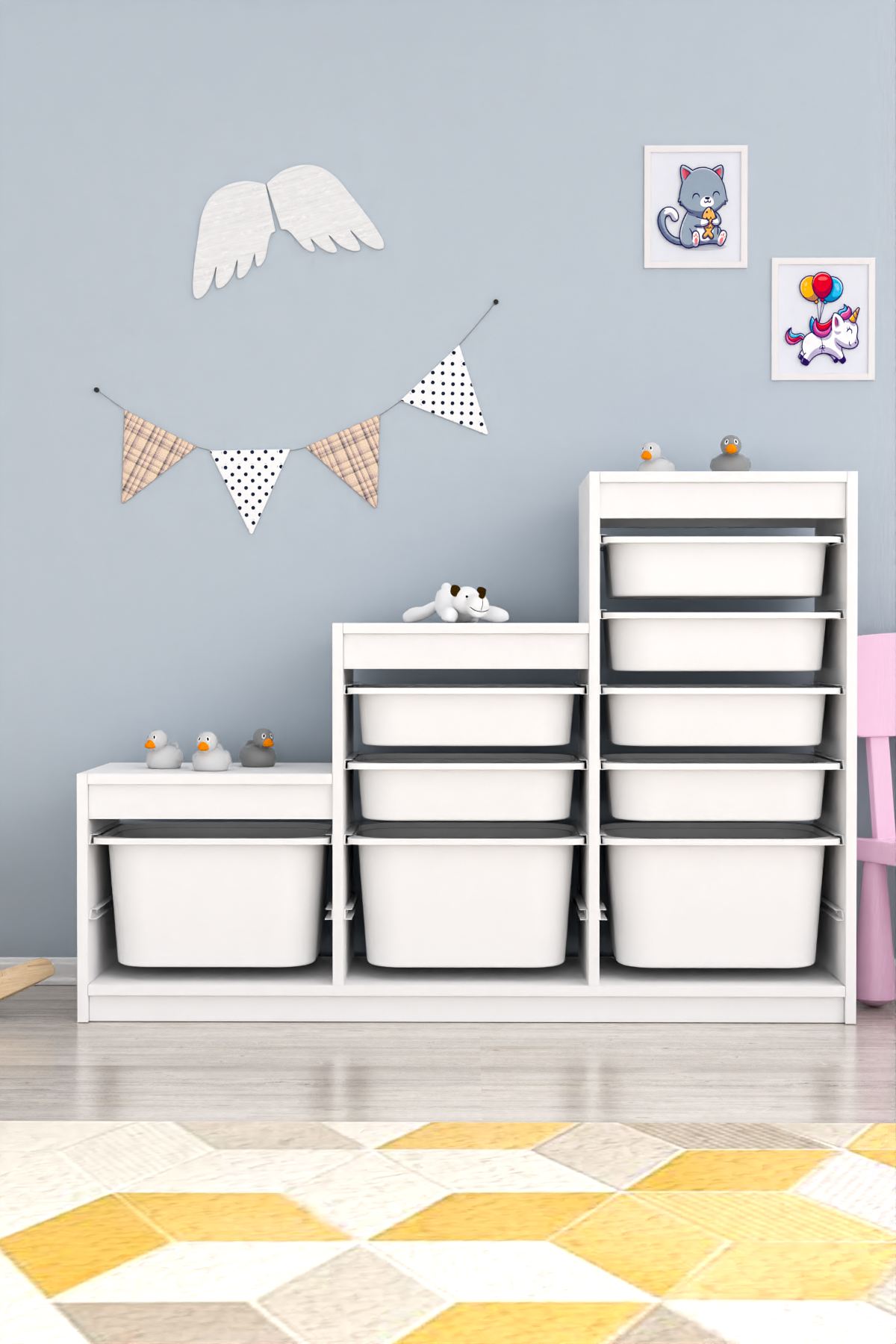 Armário Multiuso – 132cm x 93cm x 30cm – Branco – MDF