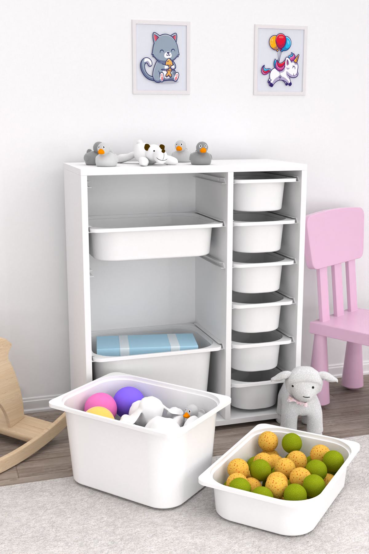 Armário multiuso – 69,5 cm x 83 cm x 30 cm – Branco – MDF