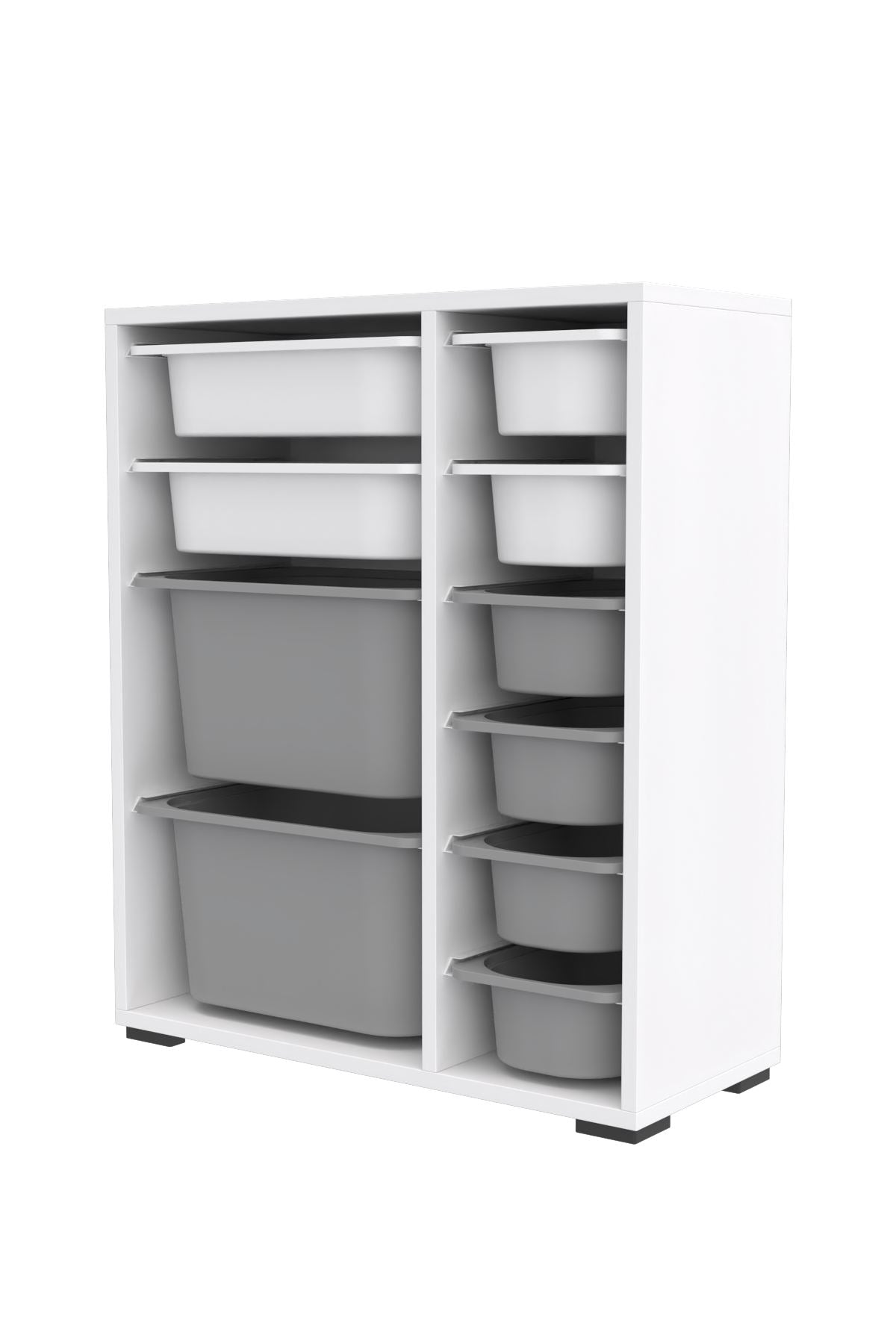 Armário multiuso – 69,5cm x 83cm x 30cm – Branco e Cinza – MDF