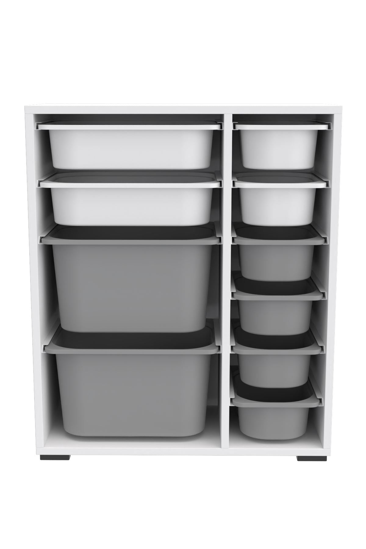 Armário multiuso – 69,5cm x 83cm x 30cm – Branco e Cinza – MDF