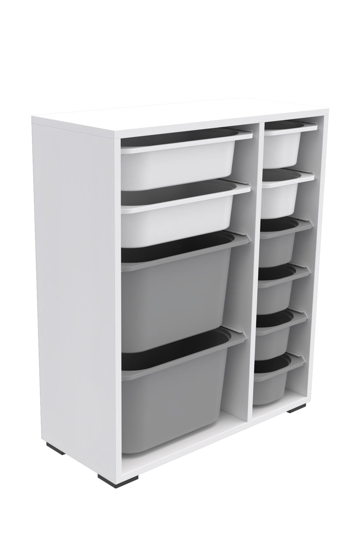 Armário multiuso – 69,5cm x 83cm x 30cm – Branco e Cinza – MDF