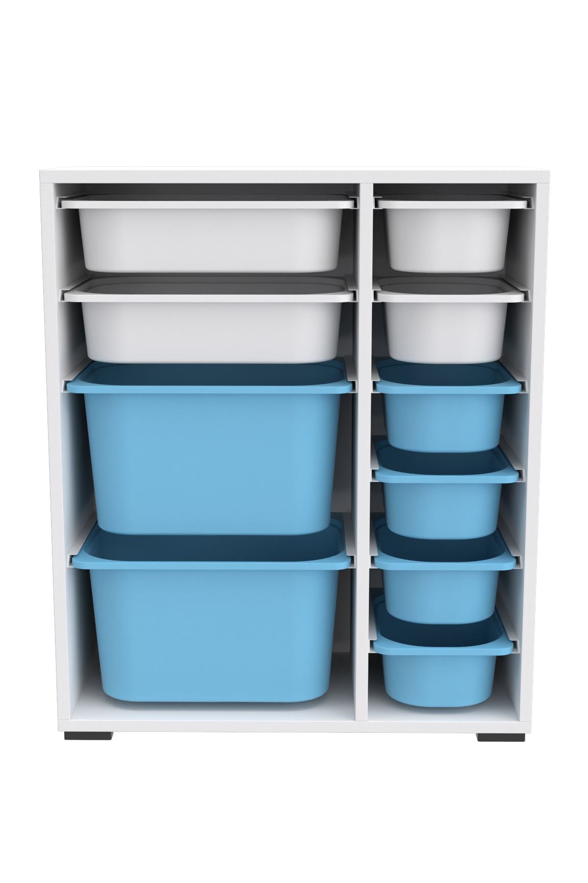 Armário Multiuso – 69,5cm x 83cm x 30cm – Branco e Azul – Melamina