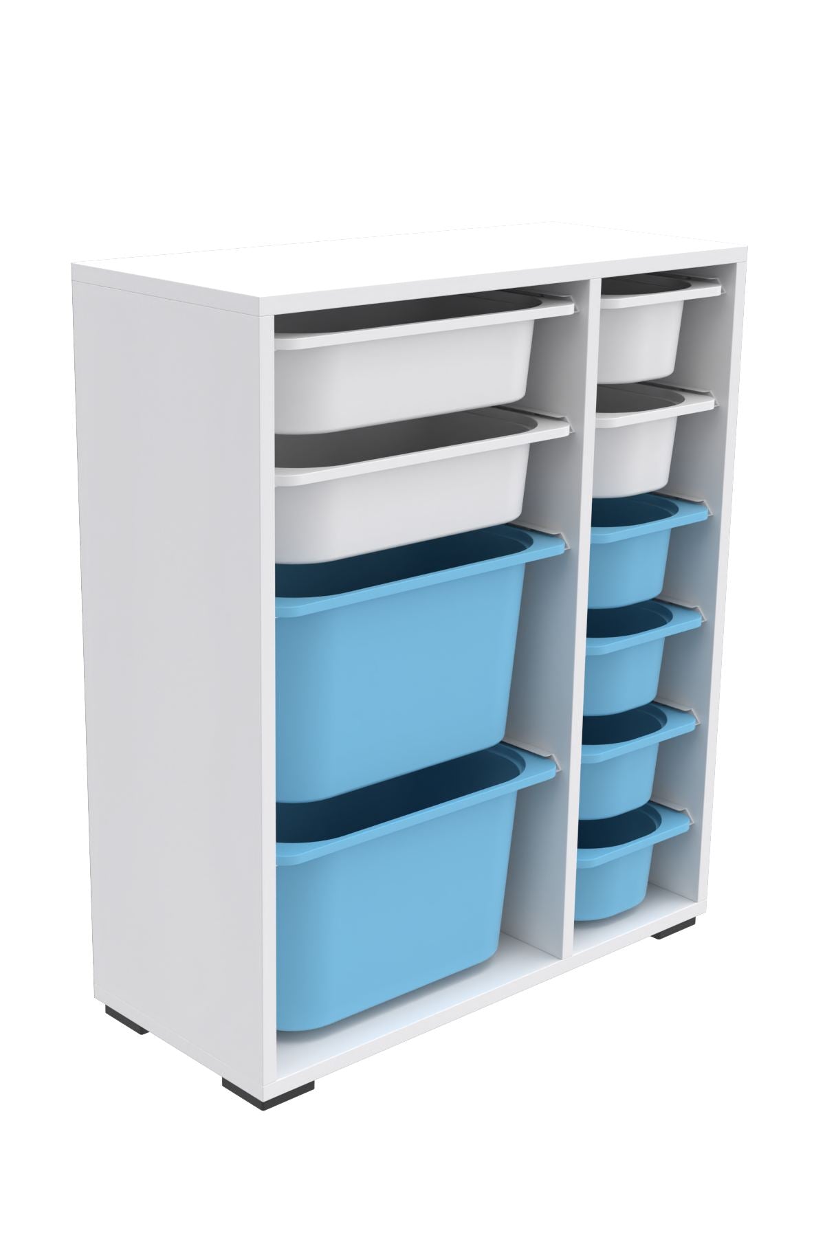 Armário Multiuso – 69,5cm x 83cm x 30cm – Branco e Azul – Melamina