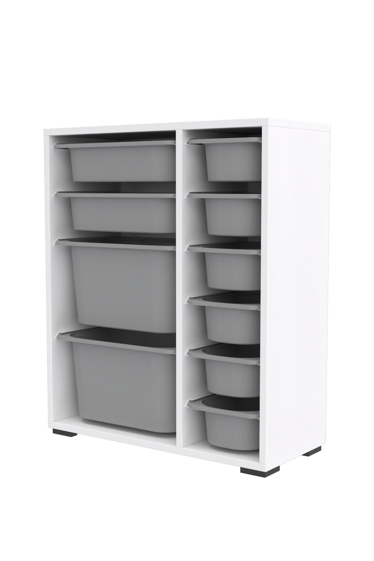 Armário multiuso – 69,5cm x 83cm x 30cm – Branco e Cinza – MDF