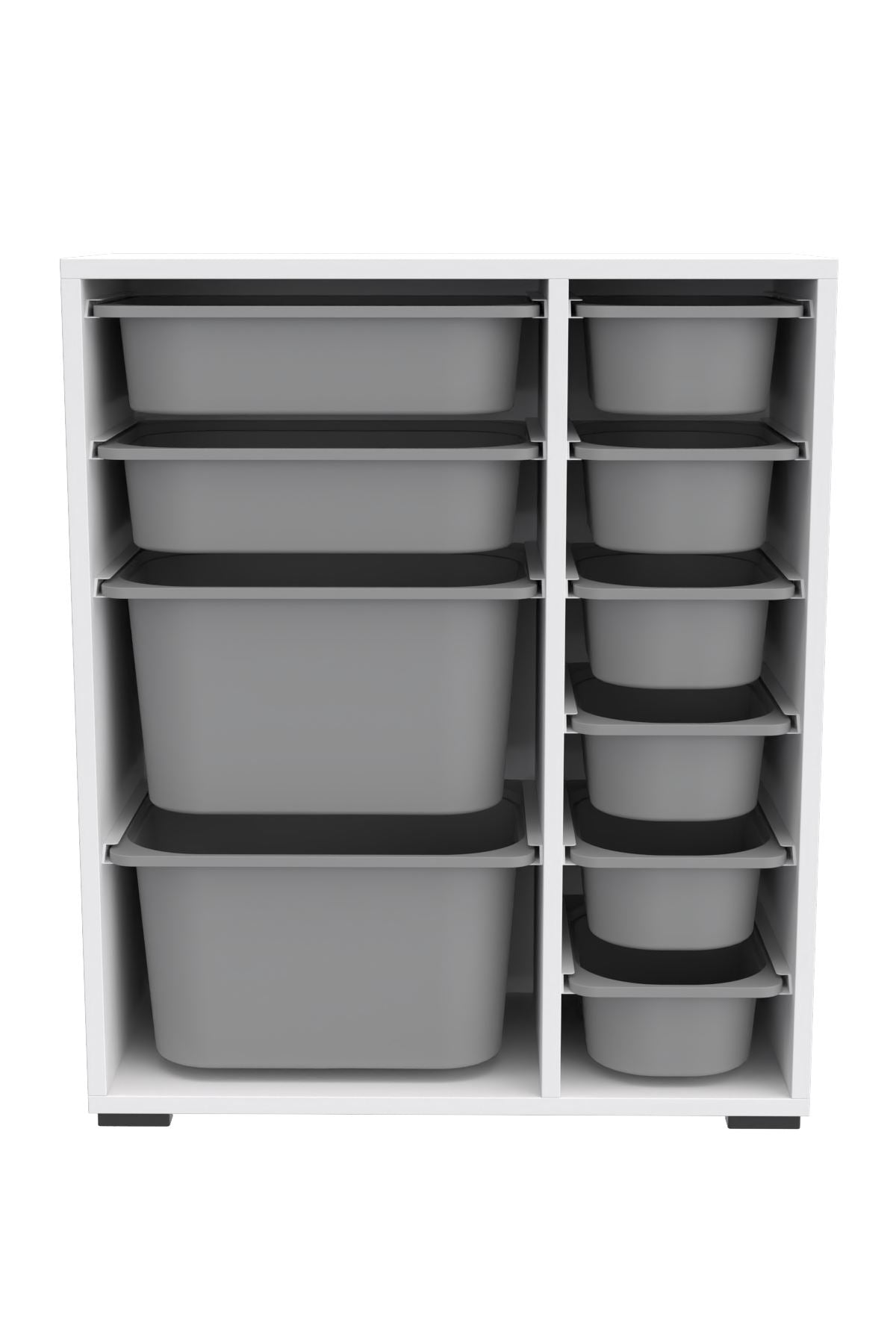 Armário multiuso – 69,5cm x 83cm x 30cm – Branco e Cinza – MDF