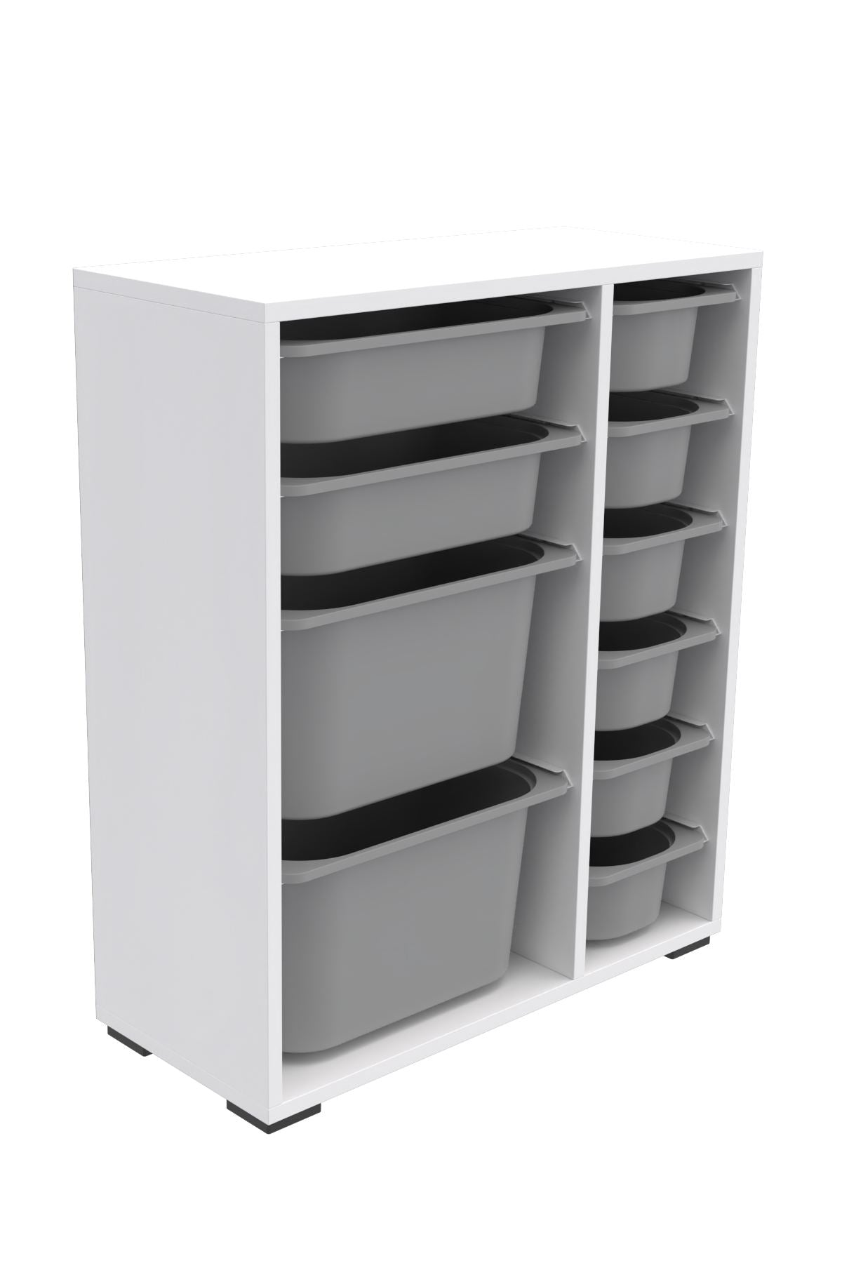 Armário multiuso – 69,5cm x 83cm x 30cm – Branco e Cinza – MDF