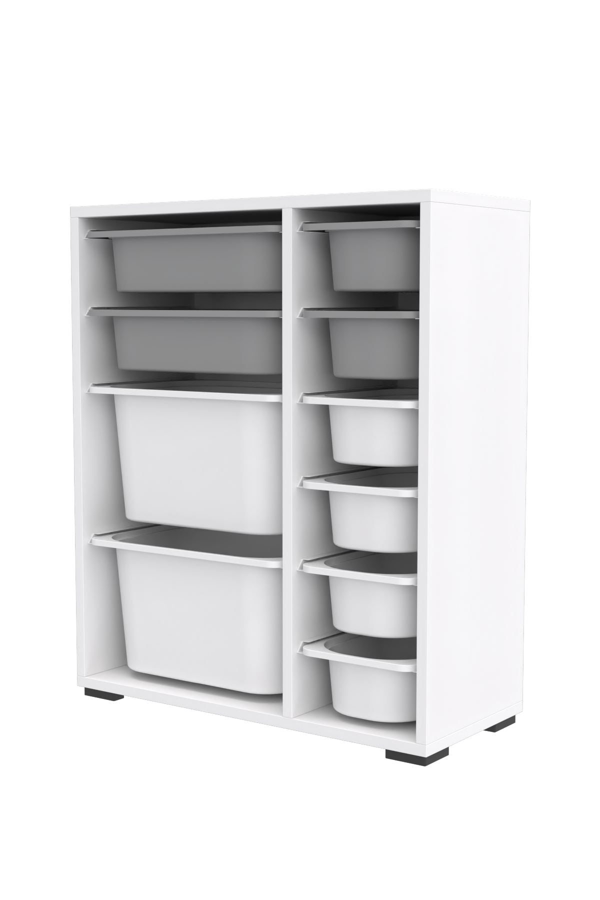 Armário multiuso  – 69,5cm x 83cm x 30cm – Branco e Cinza – MDF