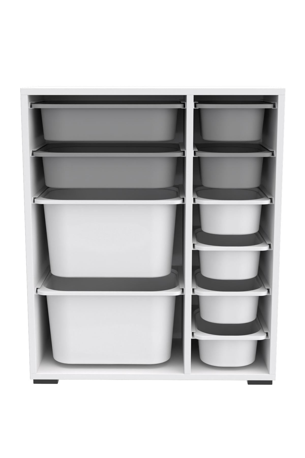 Armário multiuso  – 69,5cm x 83cm x 30cm – Branco e Cinza – MDF