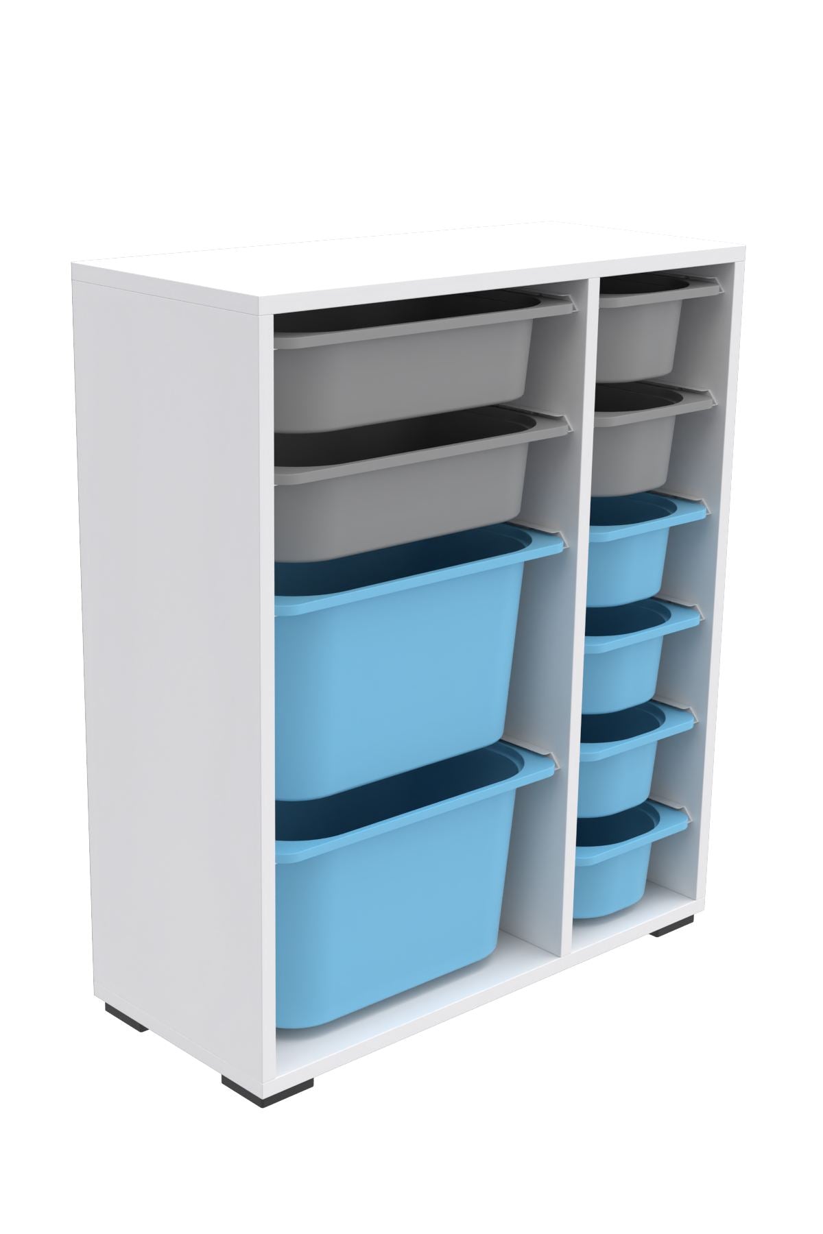 Armário Multiuso – 69,5cm x 83cm x 30cm – Branco, Cinza, Azul – MDF