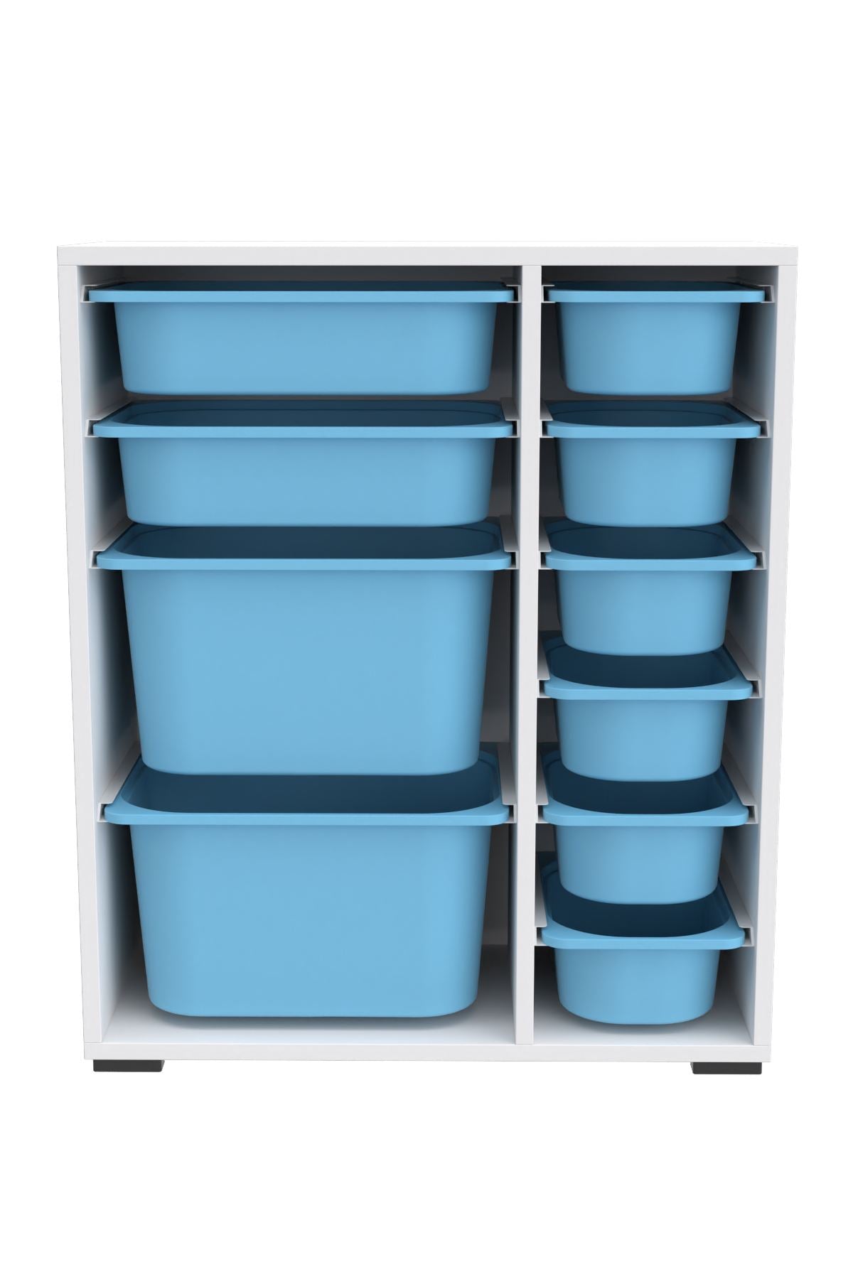 Armário Multiuso – 69,5cm x 83cm x 30cm – Branco e Azul – Painel de partículas revestido em melamina