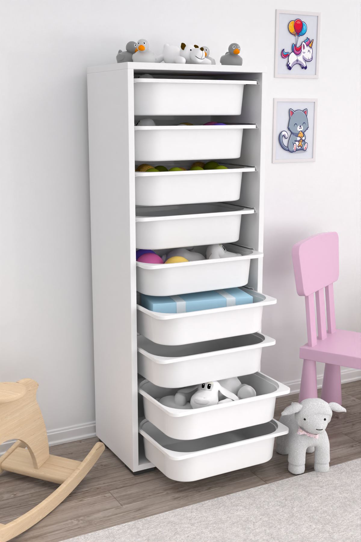 Armário Multiuso – 45,5cm x 122cm x 30cm – Branco – MDF