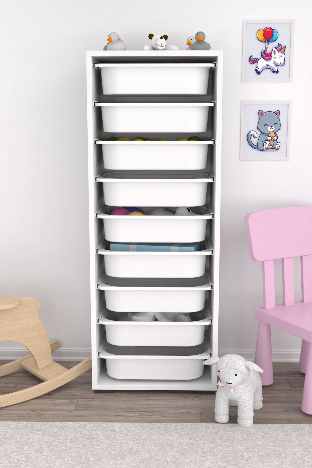 Armário Multiuso – 45,5cm x 122cm x 30cm – Branco – MDF