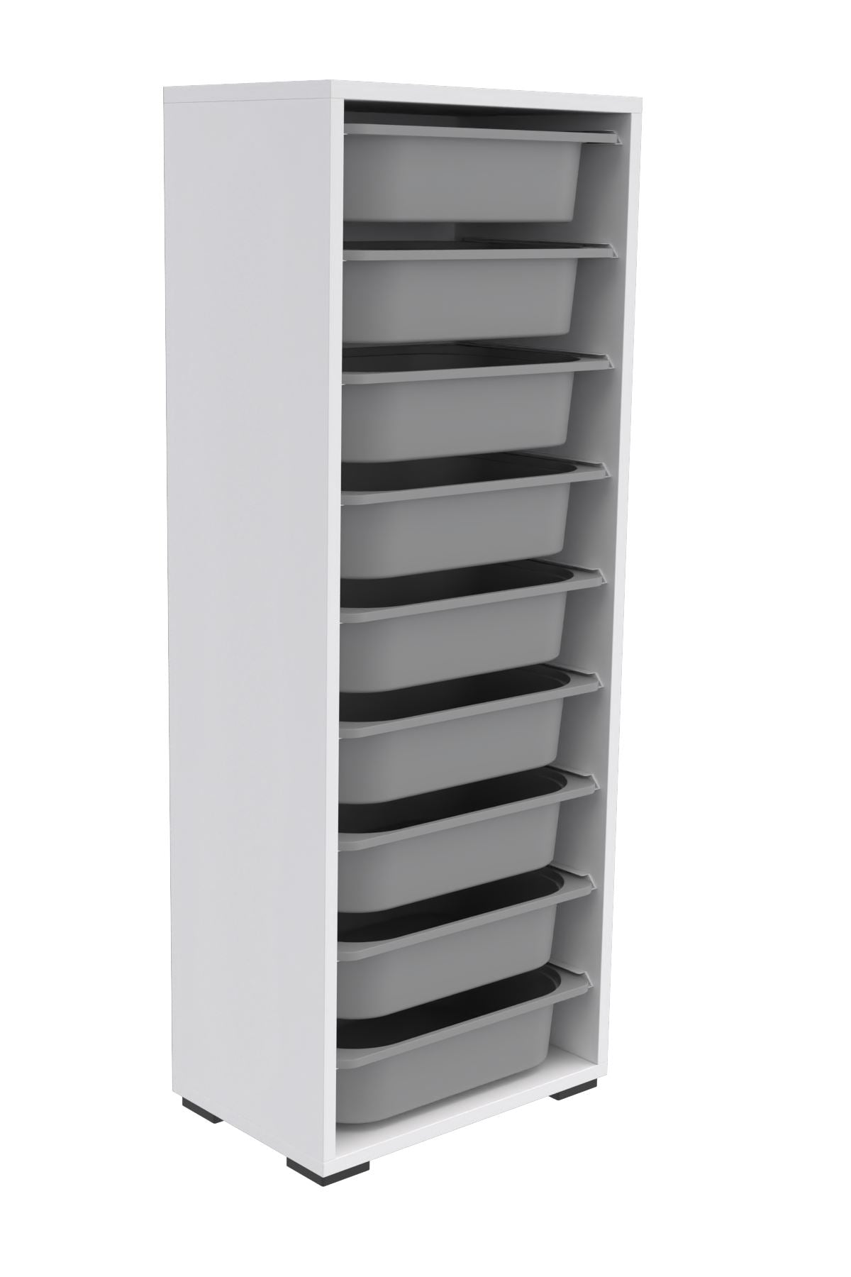 Armário multiuso – 45,5 cm x 122 cm x 30 cm – Branco e Cinza – MDF