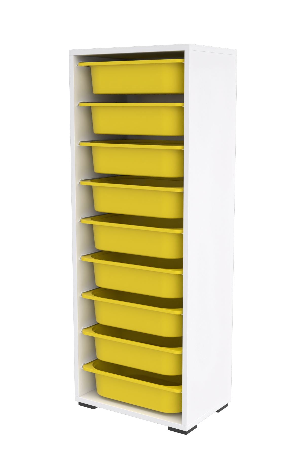 Armário Multiuso – 45,5 cm x 122 cm x 30 cm – Branco e Amarelo – MDF