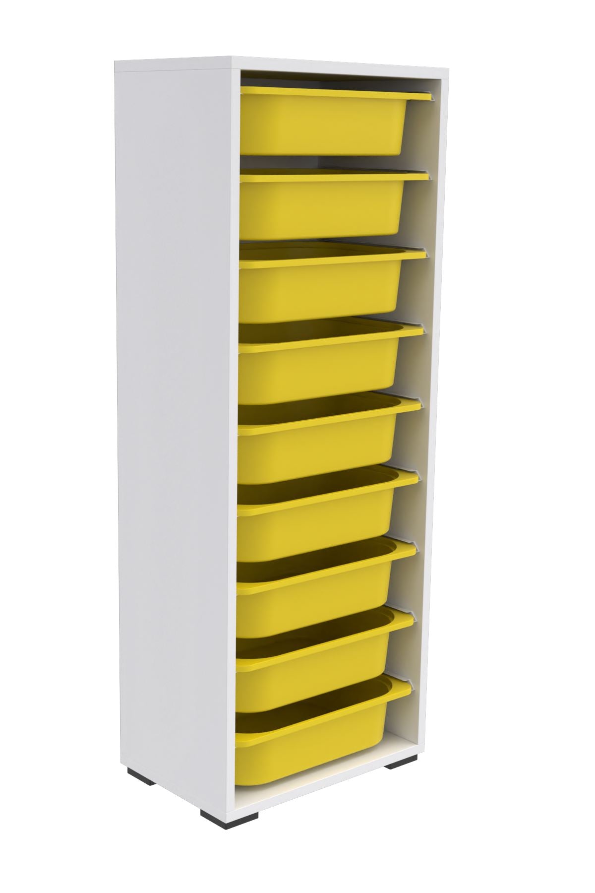 Armário Multiuso – 45,5 cm x 122 cm x 30 cm – Branco e Amarelo – MDF