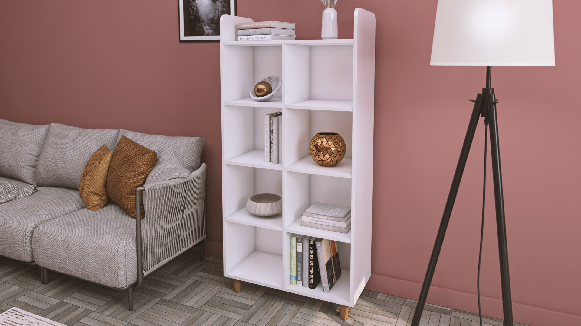 Estante de livros-Saka 4-Branco