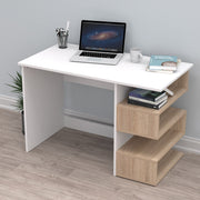 Secretária de Estudo – 115cm x 74,5cm x 60cm – Branco e Sonomo – MDF