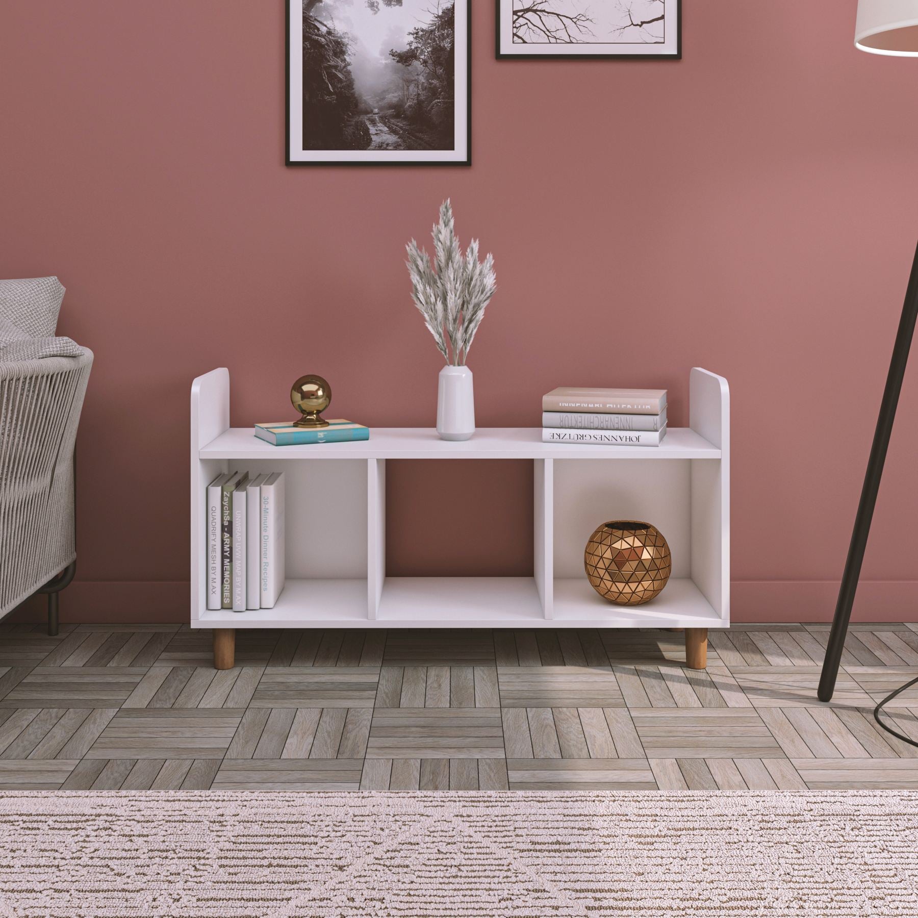 Móvel de TV – 115,2 cm x 63 cm x 36 cm – Branco – MDF