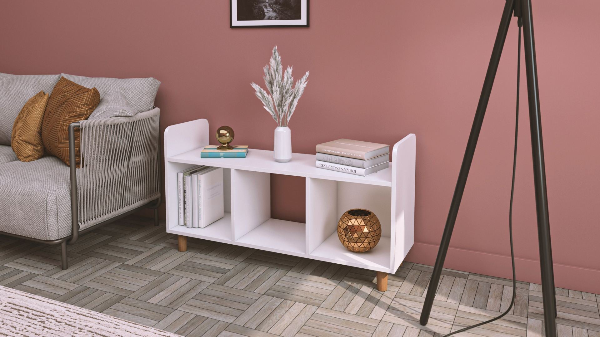 Móvel de TV – 115,2 cm x 63 cm x 36 cm – Branco – MDF