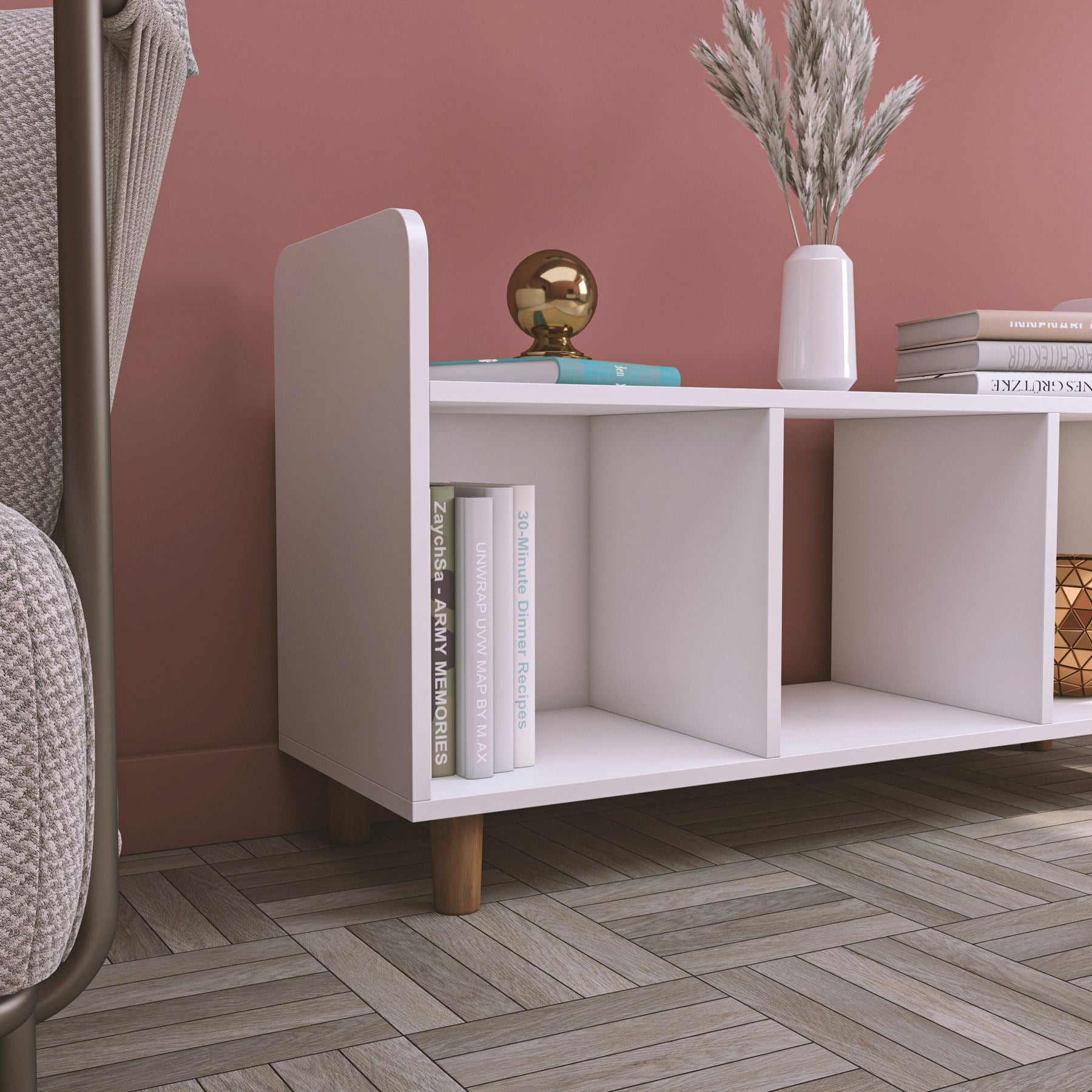 Móvel de TV – 115,2 cm x 63 cm x 36 cm – Branco – MDF