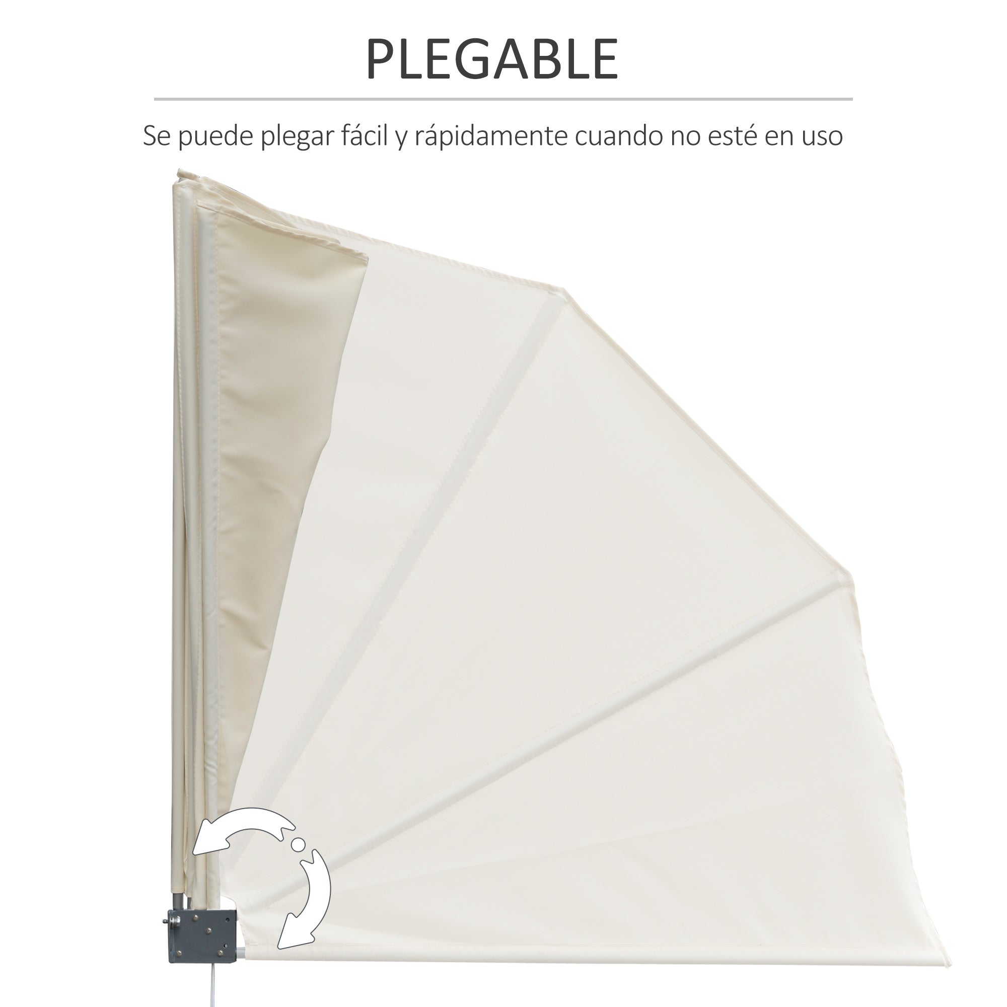 Toldo Lateral em Formato de Leque 120x120cm - Cor Bege