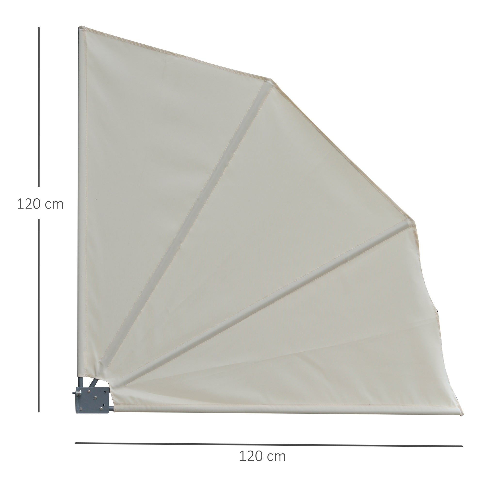Toldo Lateral em Formato de Leque 120x120cm - Cor Bege