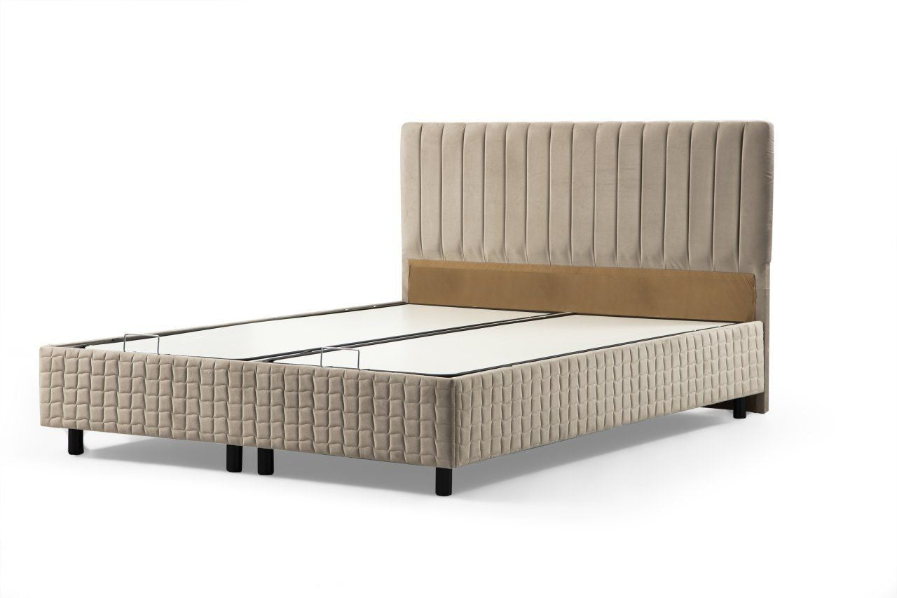 Base e cabeceira de cama de solteiro – 90cm x 110cm x 190cm – Castanho – Painel de partículas revestido a melamina