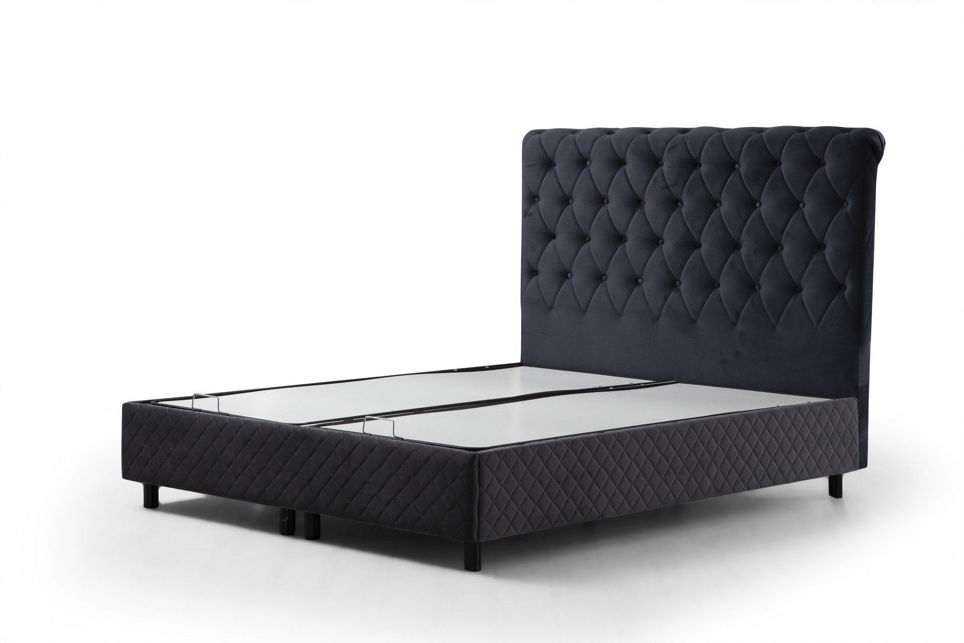 Base e cabeceira de cama de solteiro – 90x190 cm – Antracite – Melamina