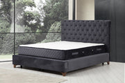 Colchão de casal, base e cabeceira-Deluxe-Antracite