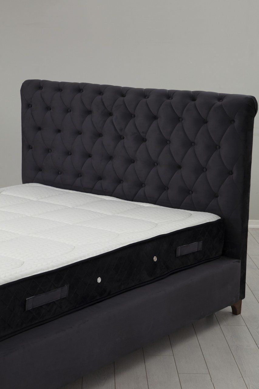 Colchão de casal, base e cabeceira-Deluxe-Antracite