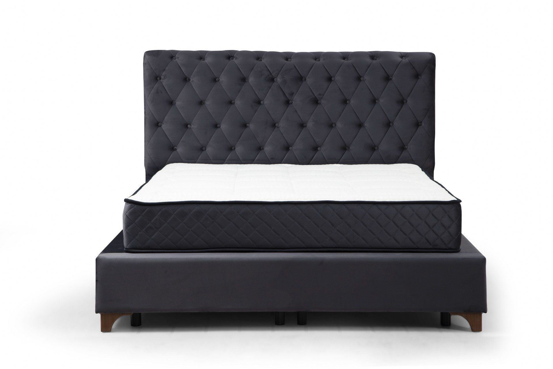Colchão de casal, base e cabeceira-Deluxe-Antracite