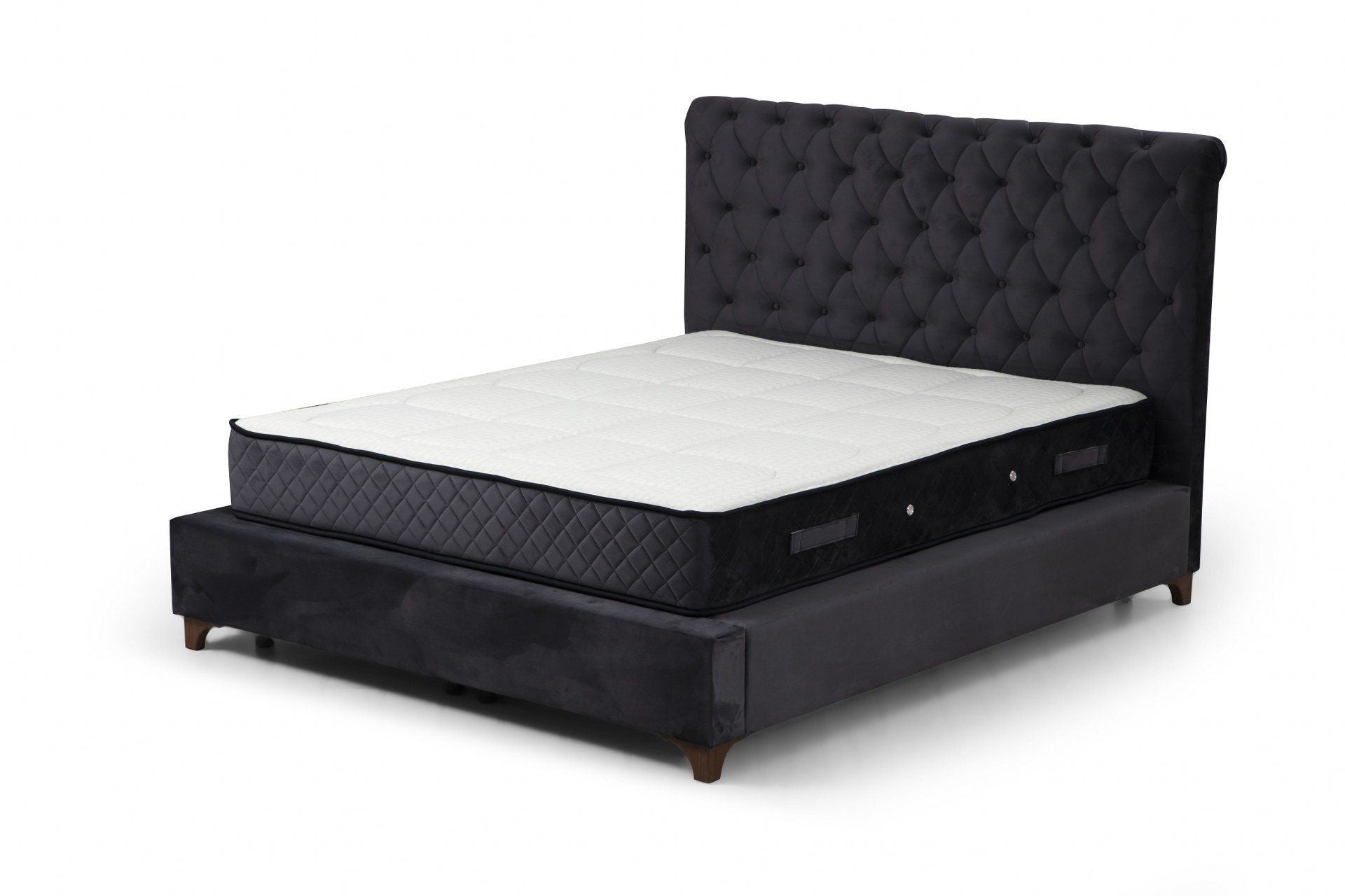 Colchão de casal, base e cabeceira-Deluxe-Antracite