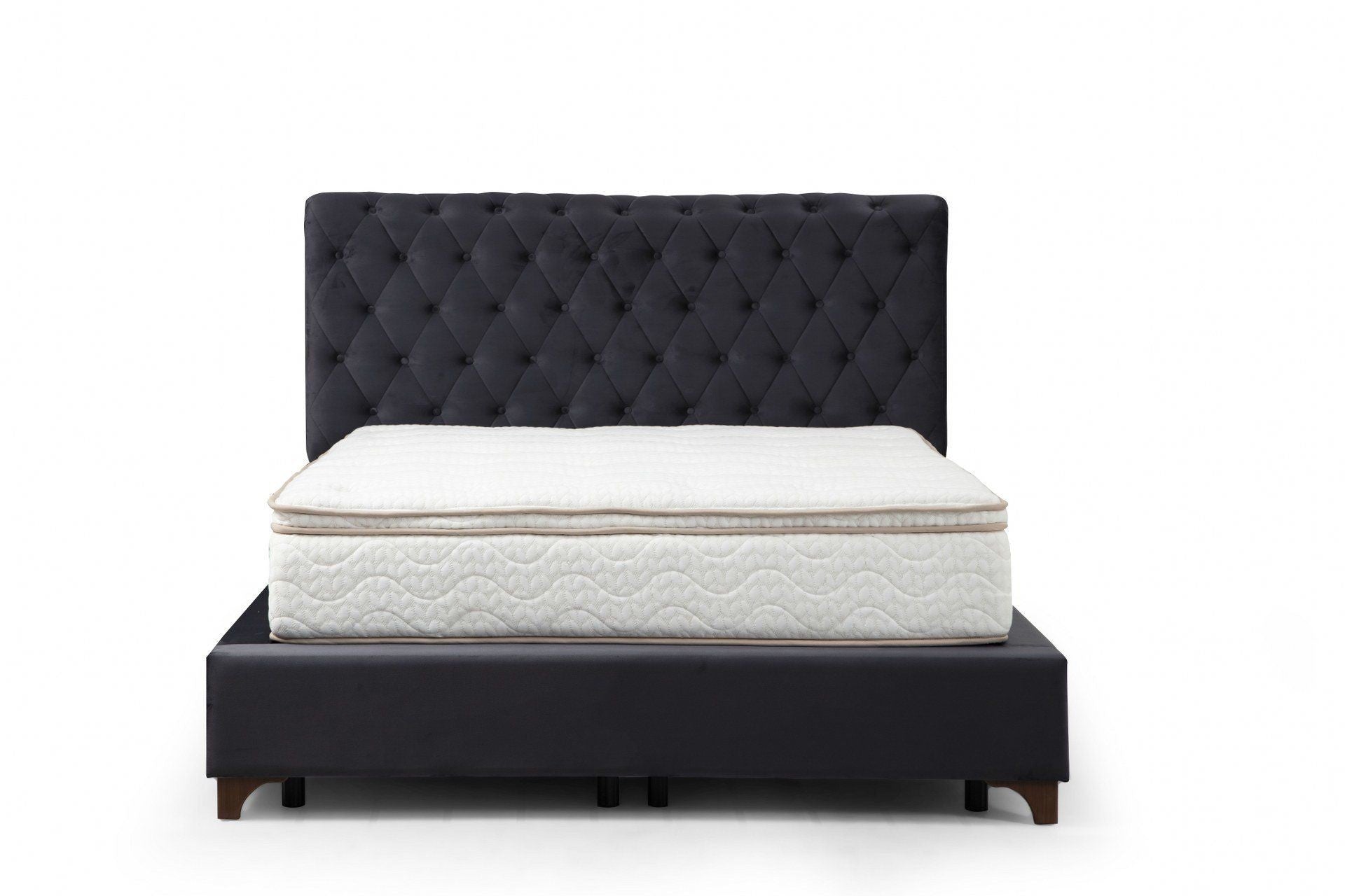 Colchão de casal, base e cabeceira-Deluxe-Antracite