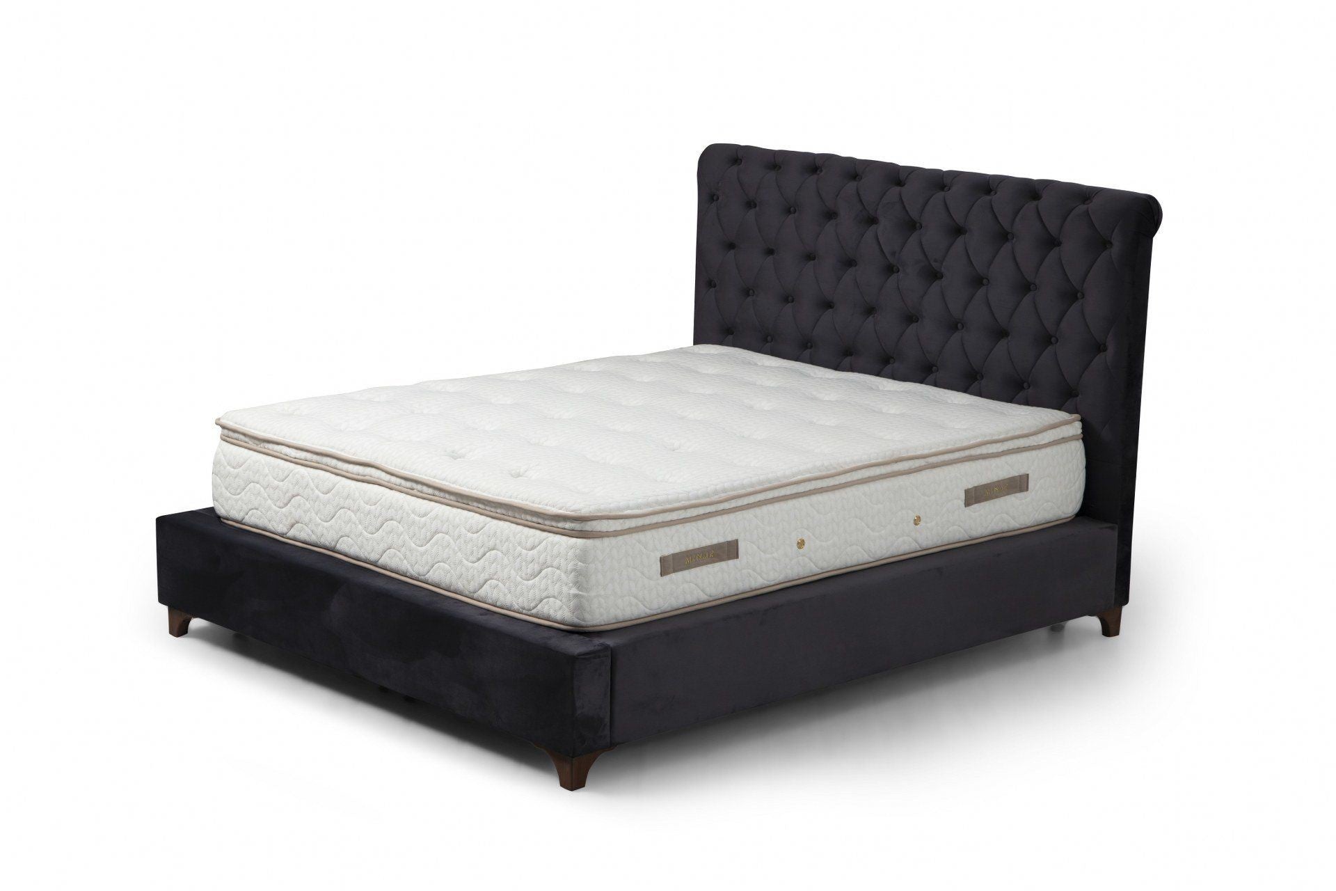 Colchão de casal, base e cabeceira-Deluxe-Antracite